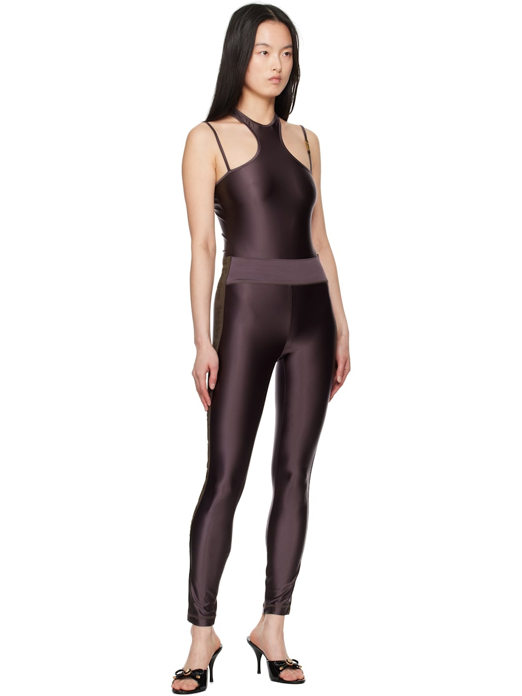 Brown Logo Trim Leggings - 4