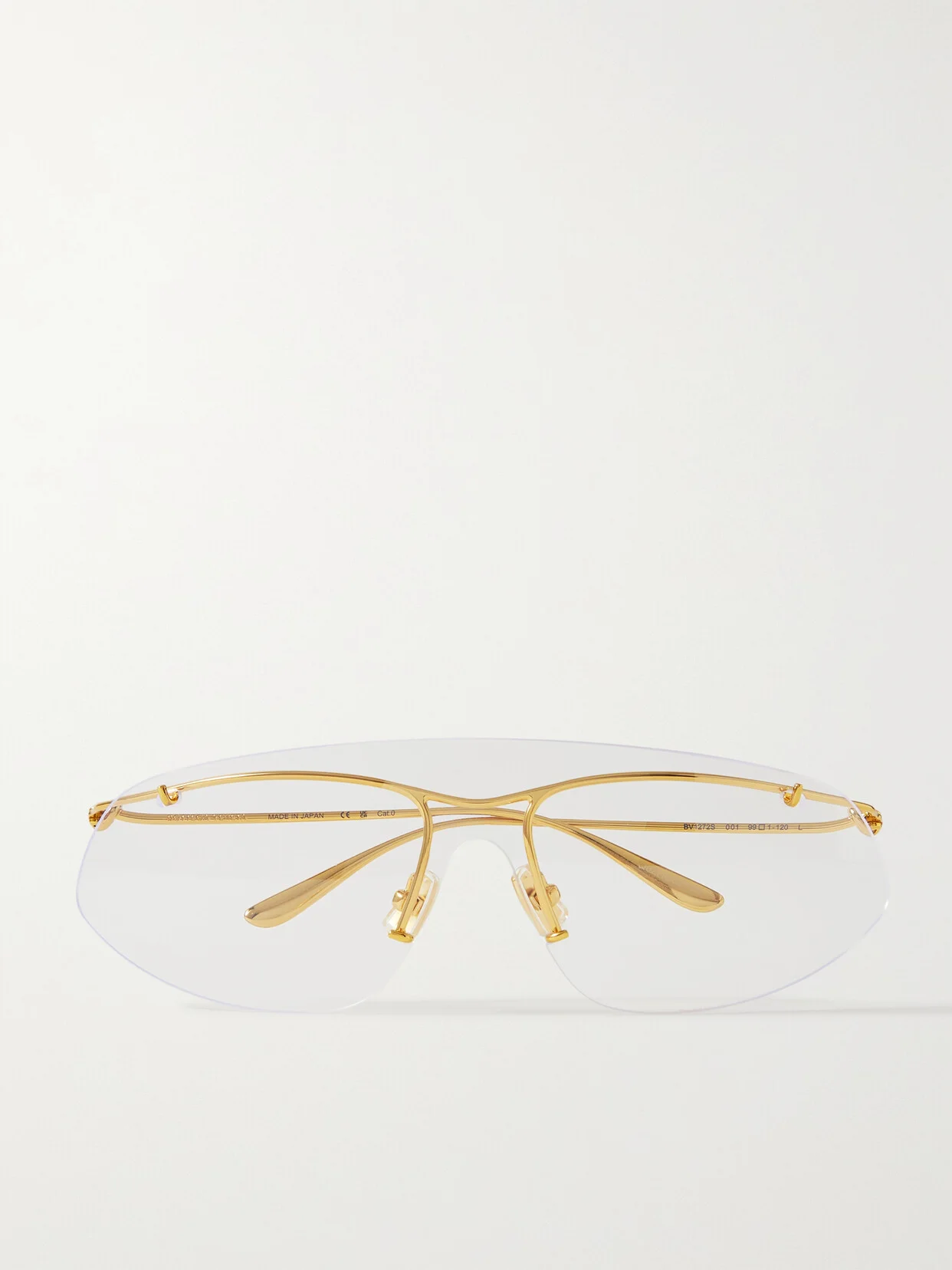 Rimless D-frame Gold-tone Optical Glasses - 1