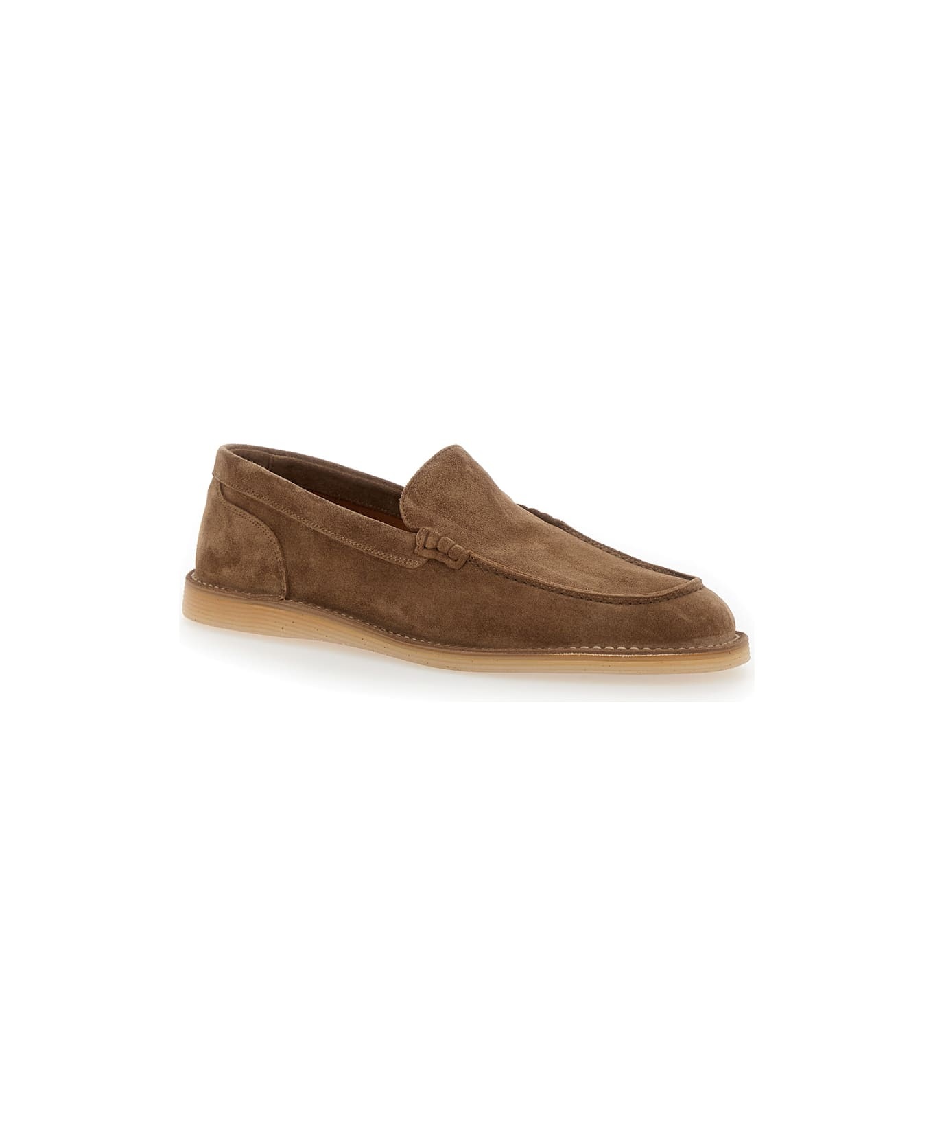 'new Florio Ideal' Brown Loafers With Dg Detail In Suede Man - 2