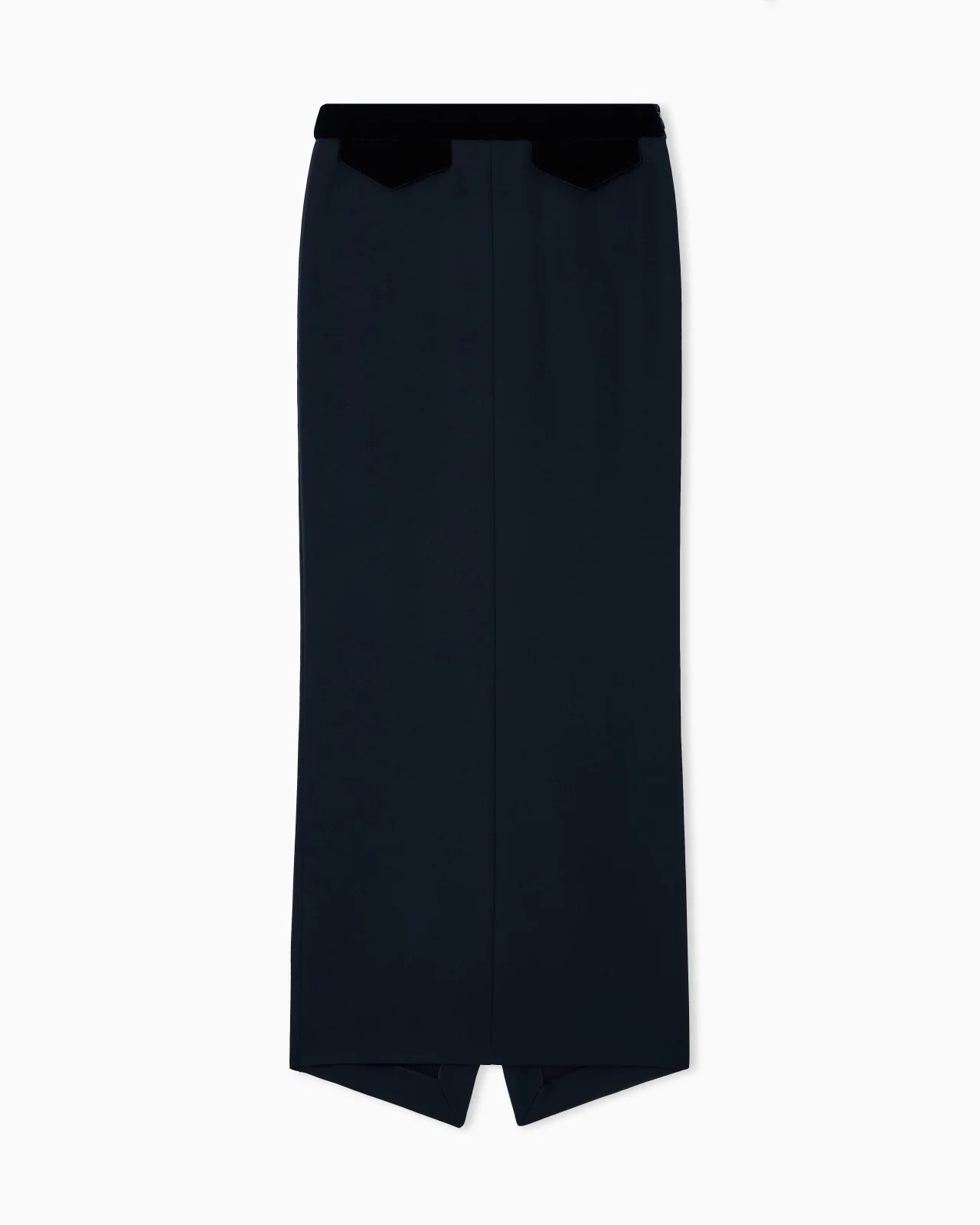 Barathea wool and velvet midi skirt - 1