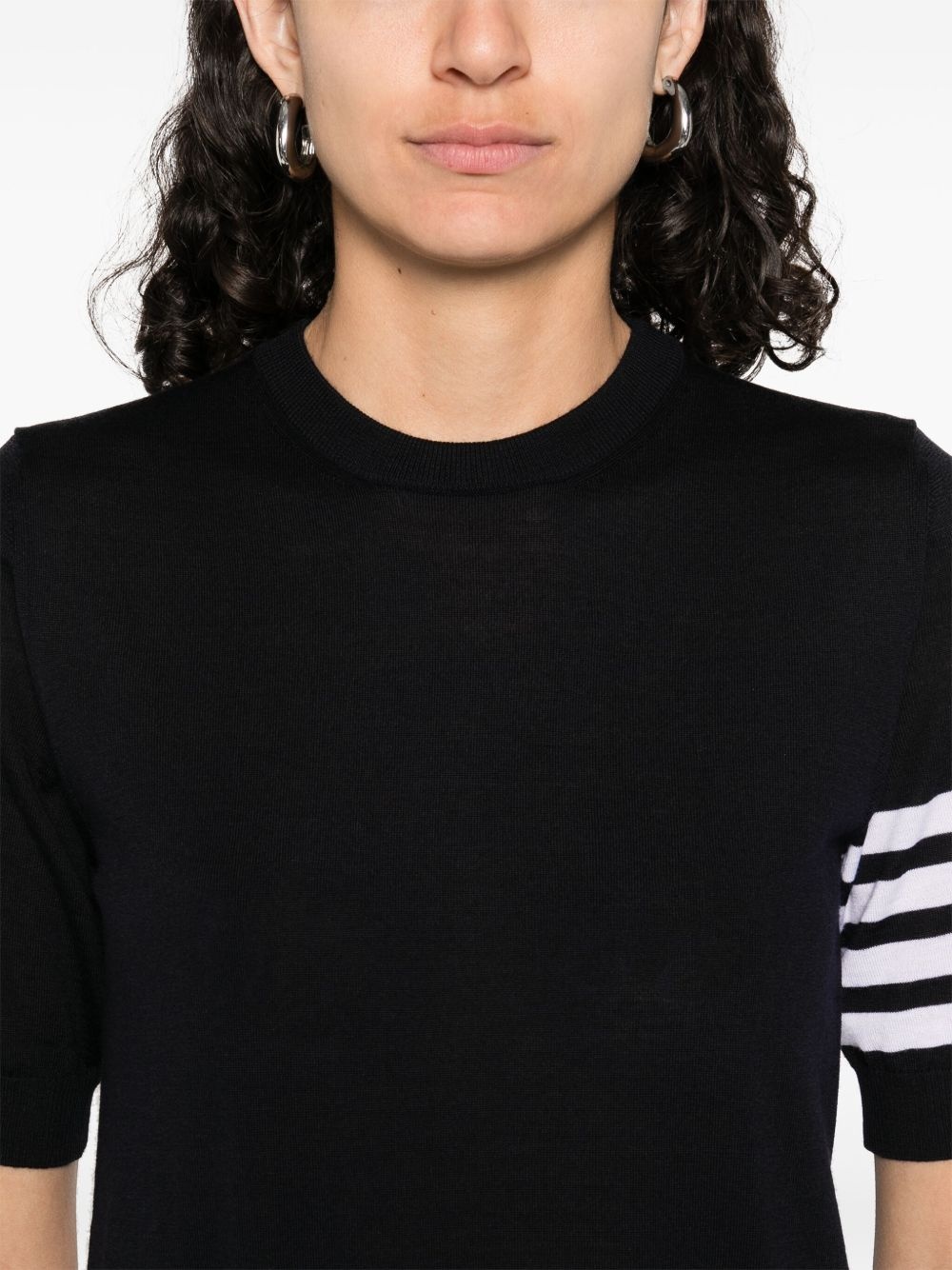 Stripes fine-knit T-shirt - 5