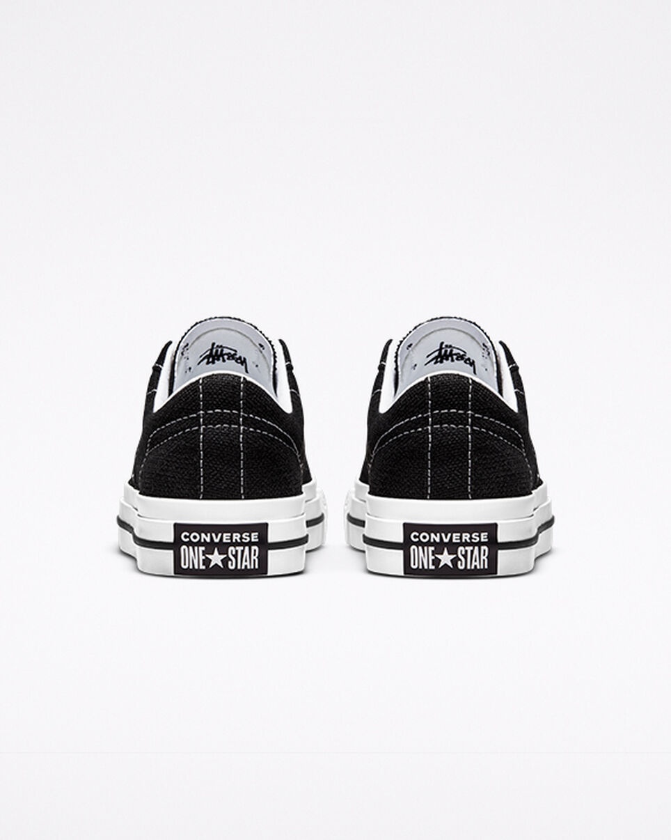 靴 STUSSY CONVERSE ONE STAR OX BLACK Converse Chuck One Star Ox Stussy Black - 173120C - US