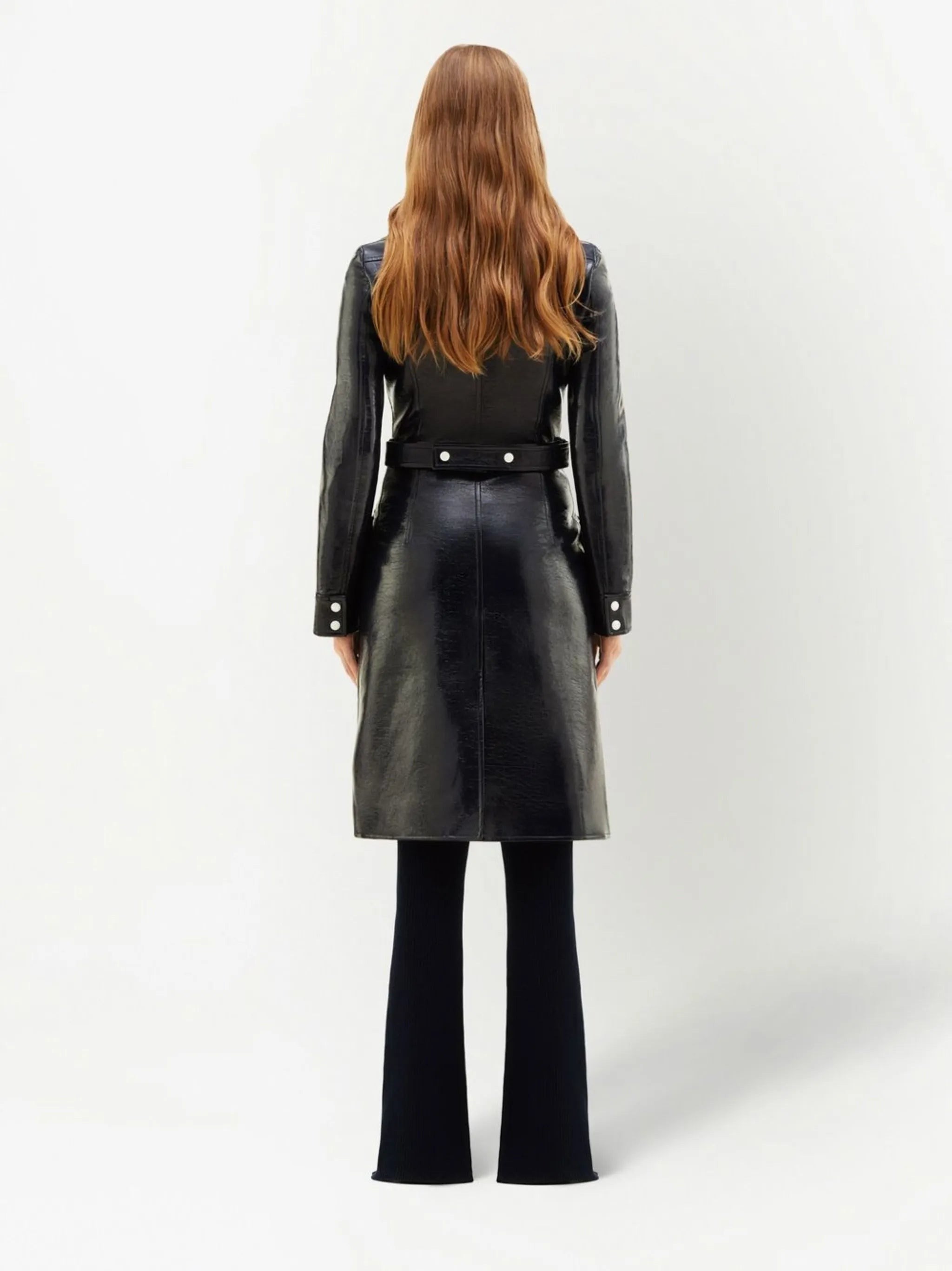 logo-patch trench coat - 4