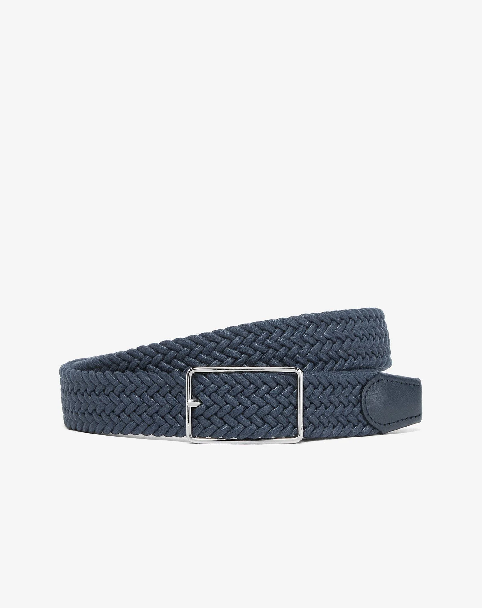Blue braided waxed cotton belt - 1