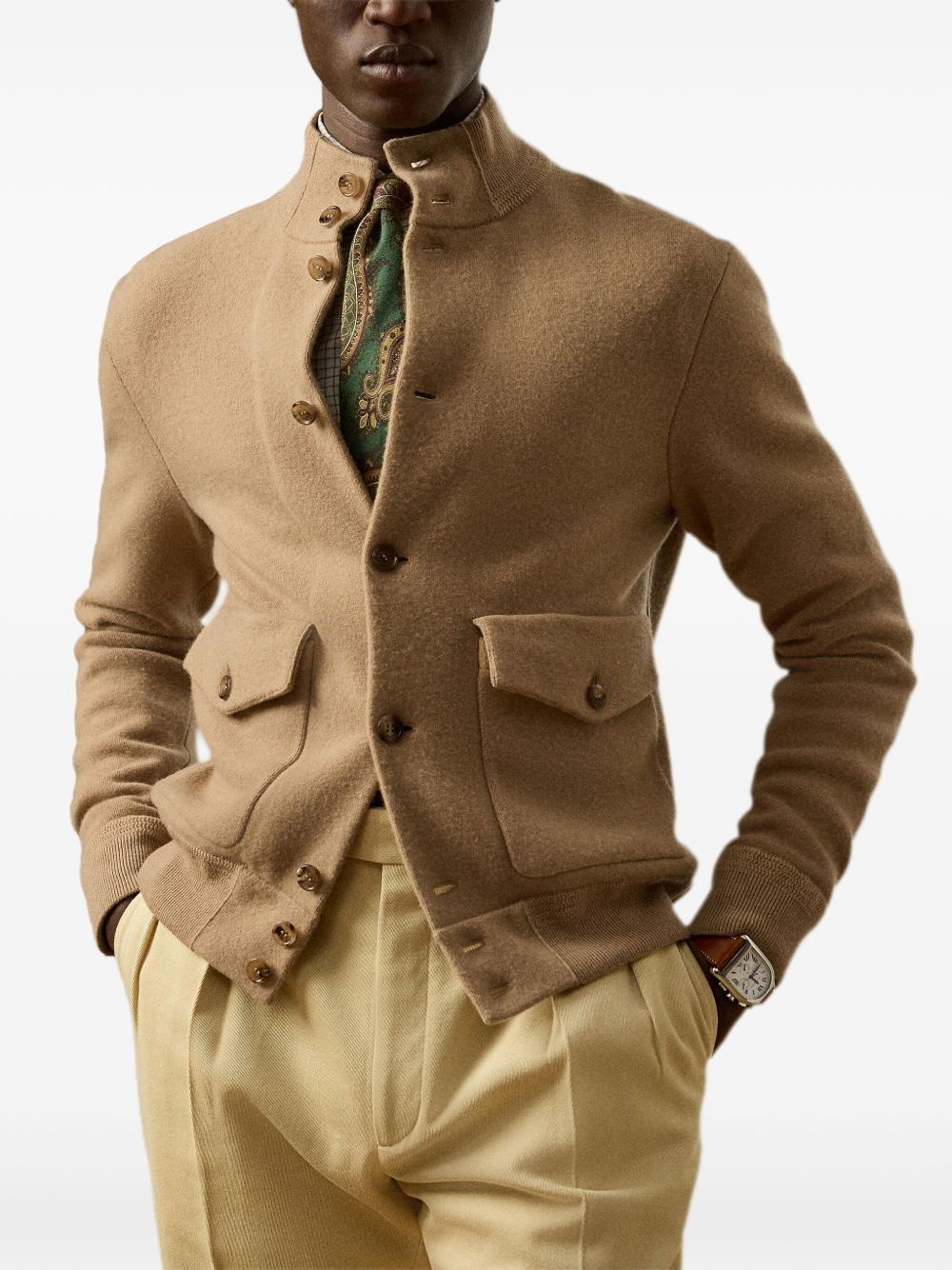 high-neck cardigan - 3
