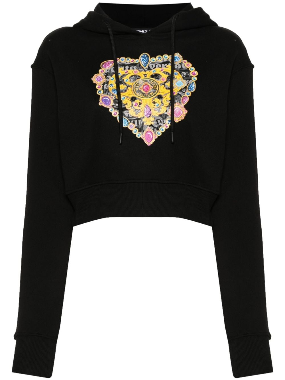 logo-print cropped hoodie - 1