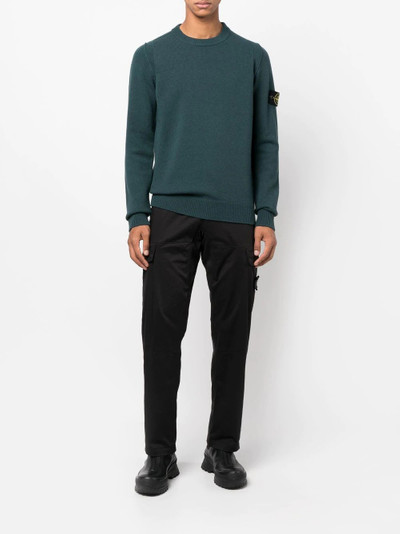 Stone Island logo-patch long-sleeve jumper outlook