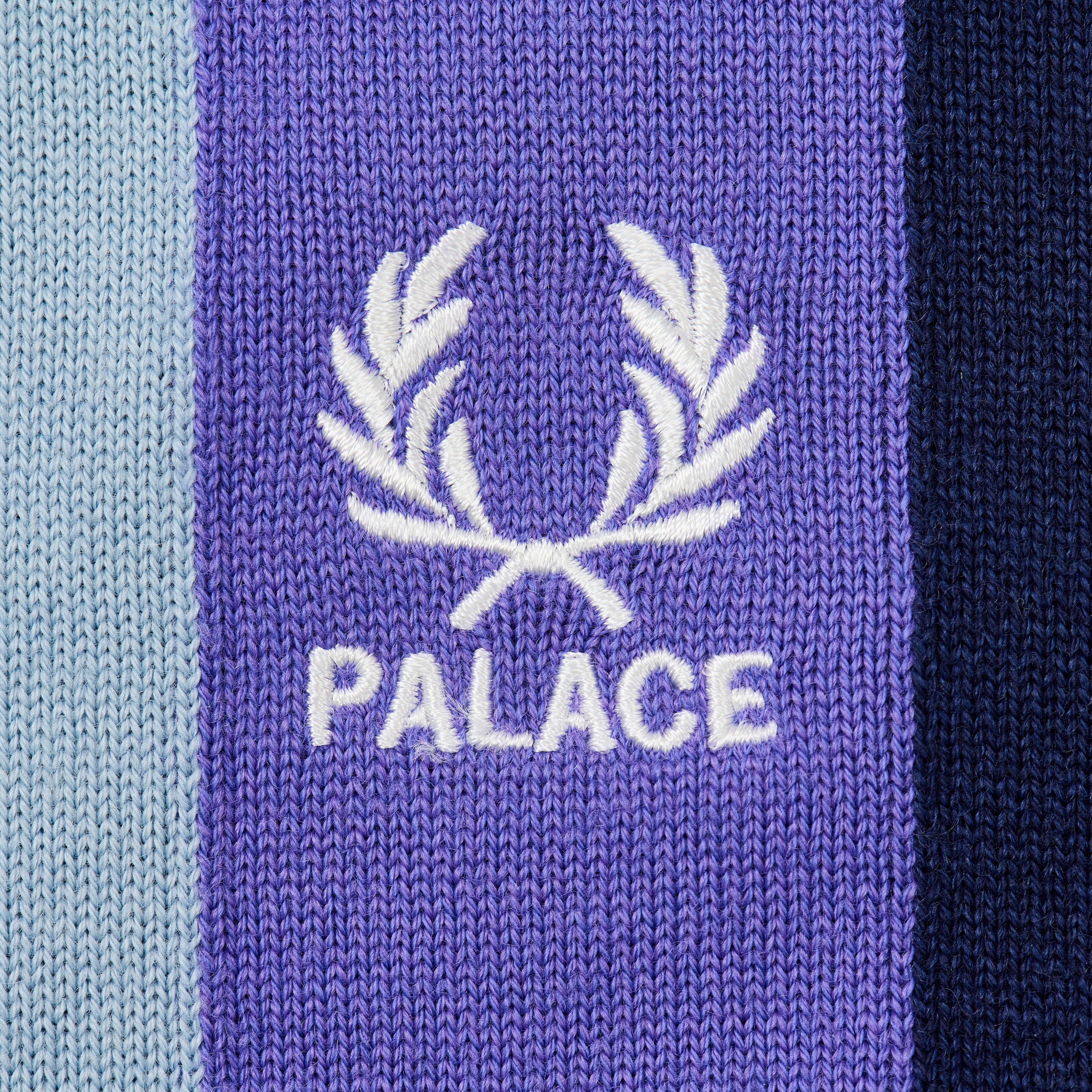 PALACE FRED PERRY LONG SLEEVE KNITTED SHIRT PEACOAT - 3