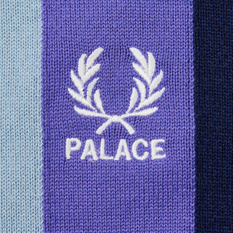 PALACE FRED PERRY LONG SLEEVE KNITTED SHIRT PEACOAT 3