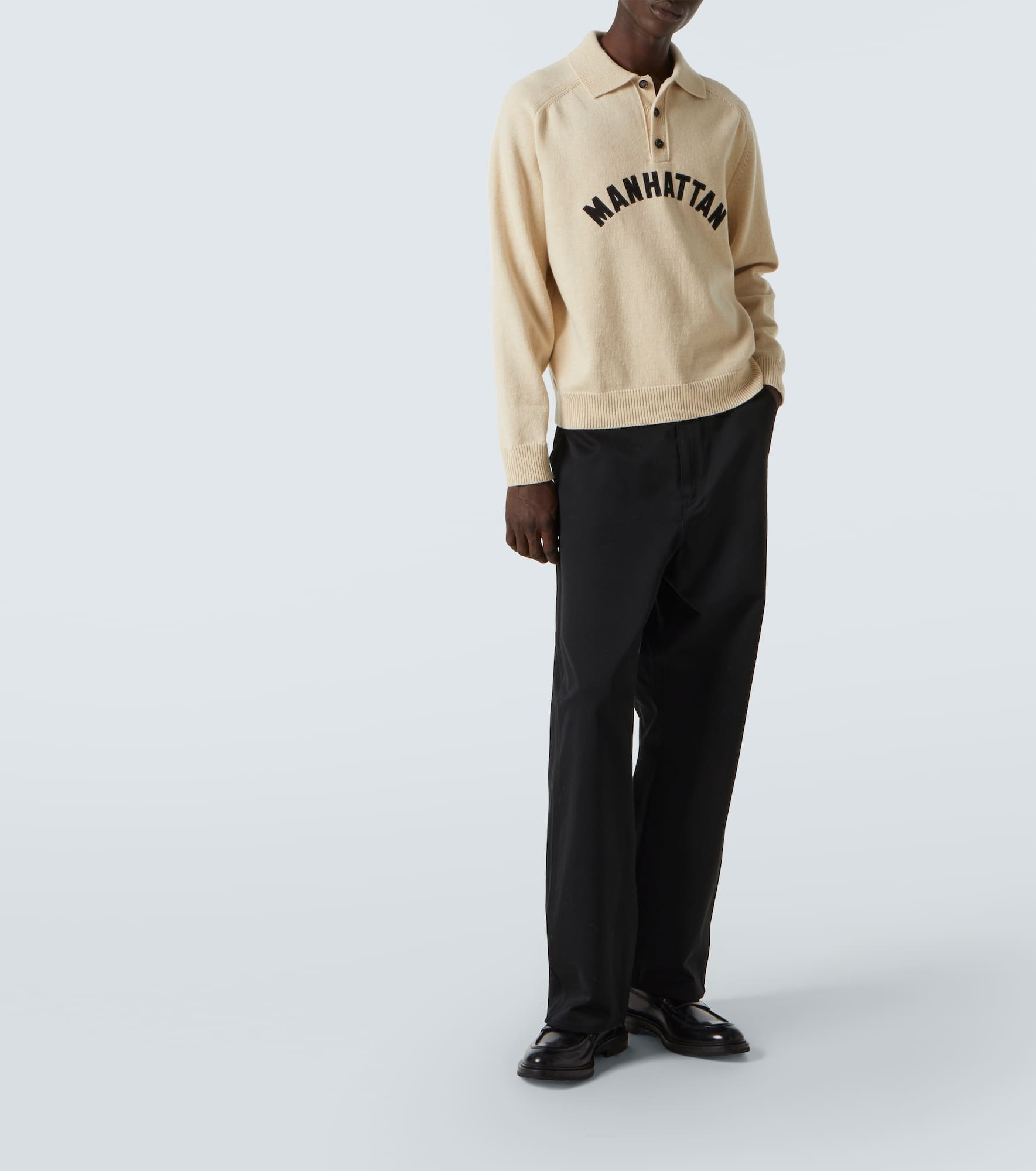Manhattan appliqué wool polo sweater - 2