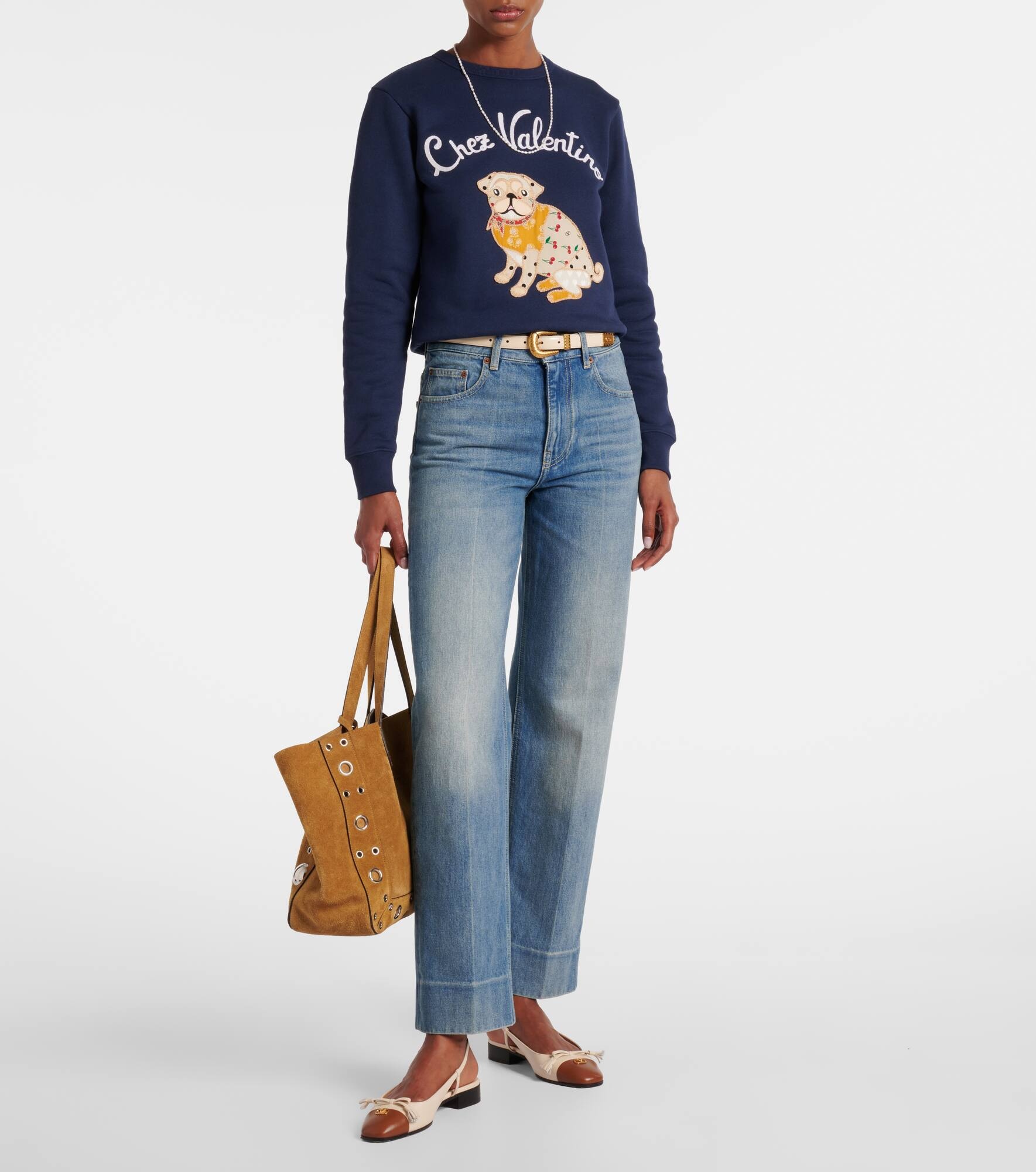 Embroidered cotton jersey sweatshirt - 2