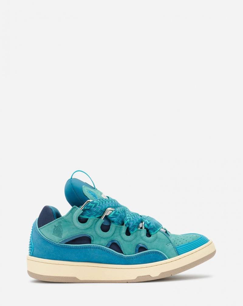 LEATHER CURB SNEAKERS - 1