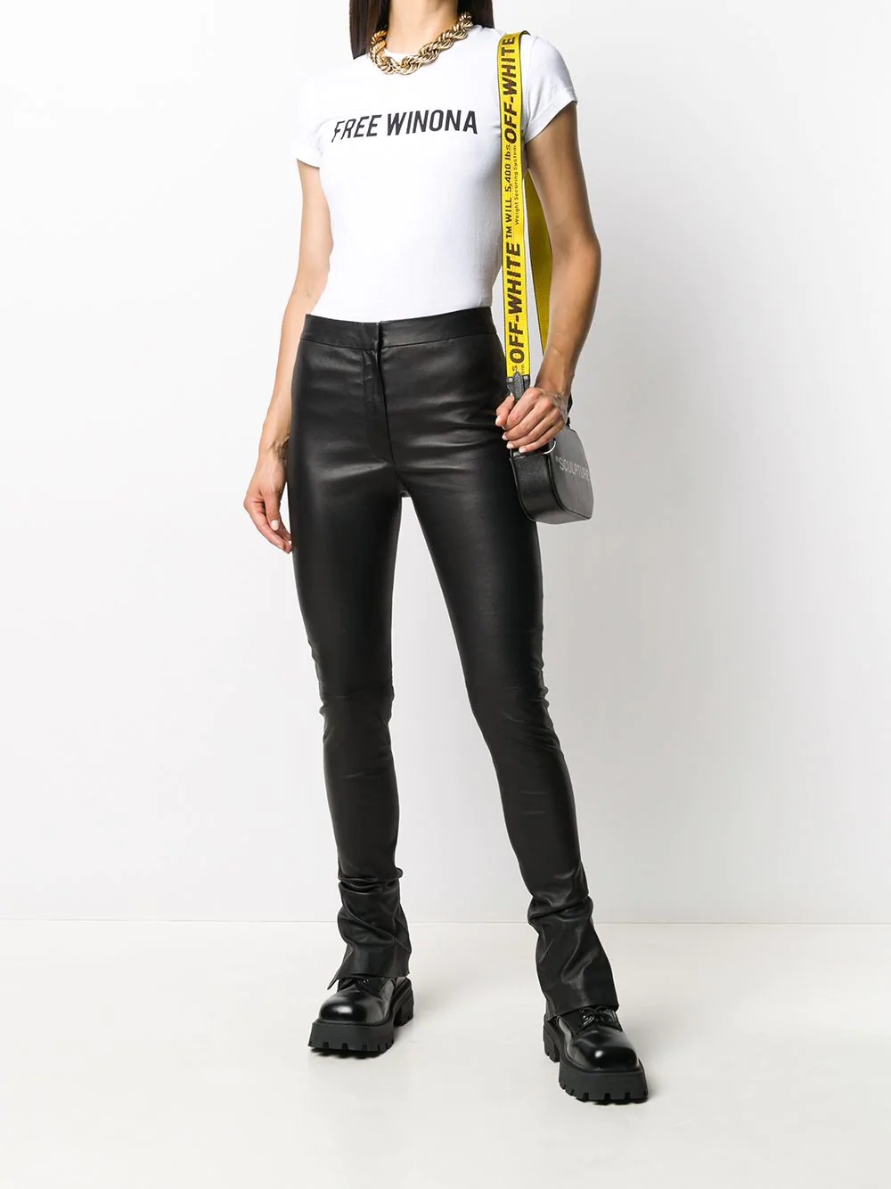 leather skinny trousers - 2