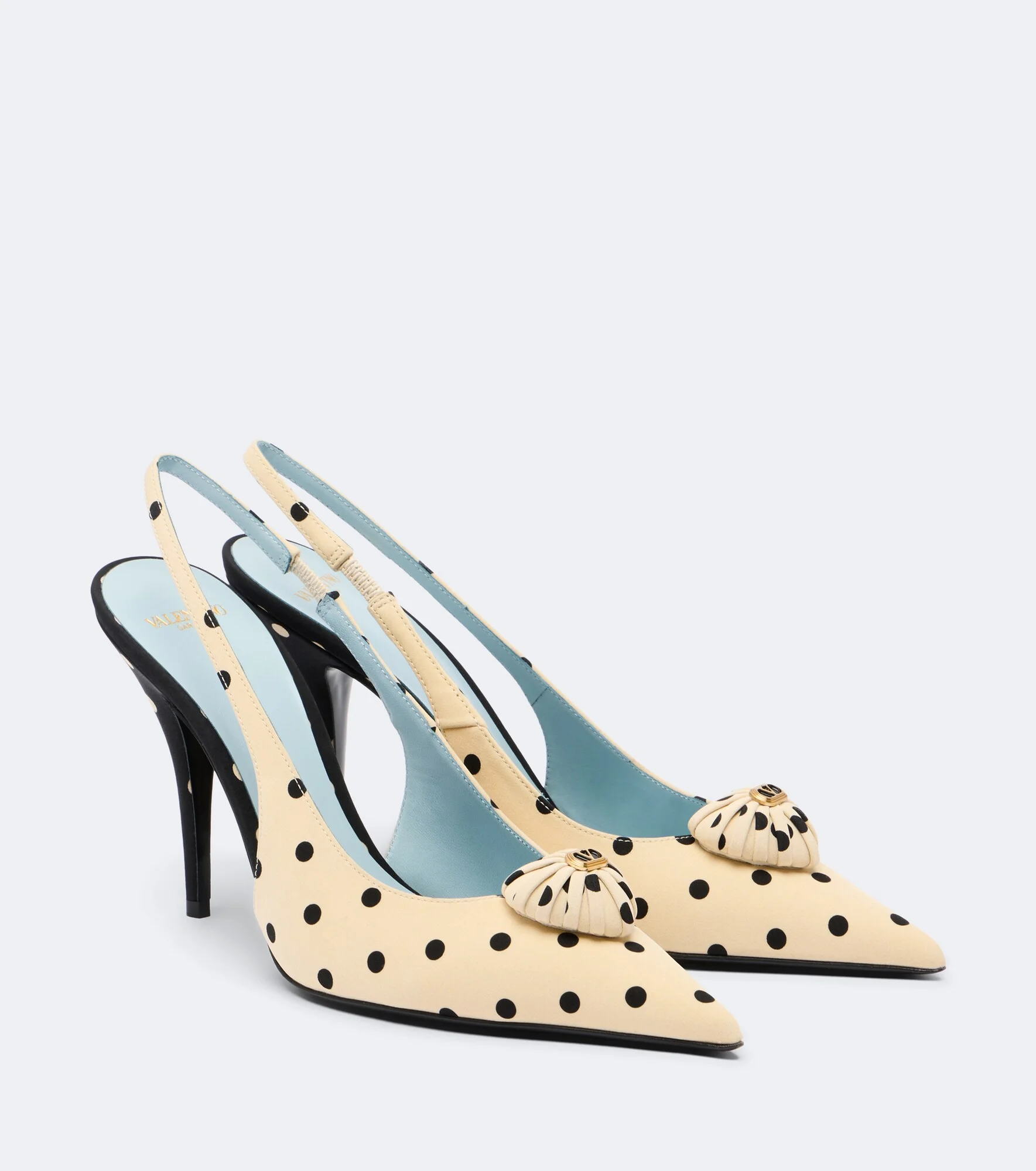 Cœur Royal polka-dot slingback pumps - 1