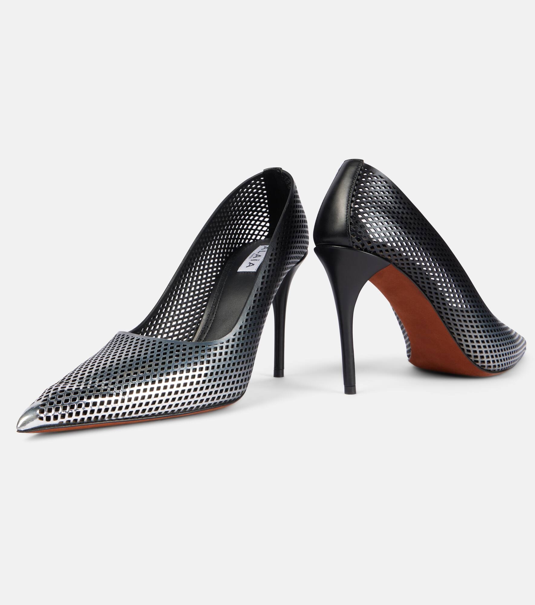 90 ombré leather mesh pumps - 5