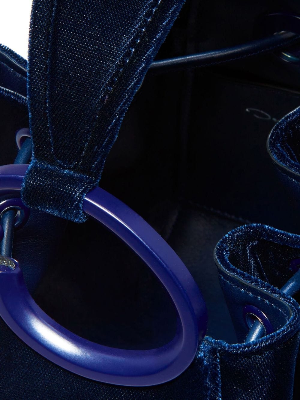 O Handle velvet tote bag - 3