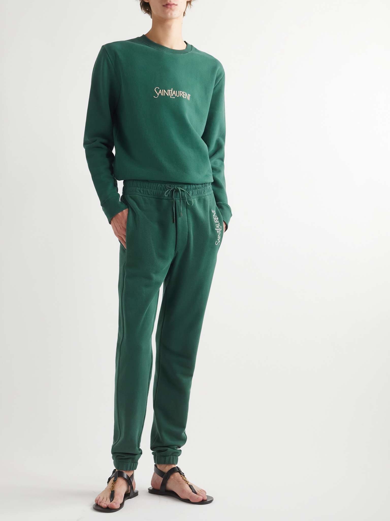 Tapered Logo-Embroidered Cotton-Jersey Sweatpants - 2