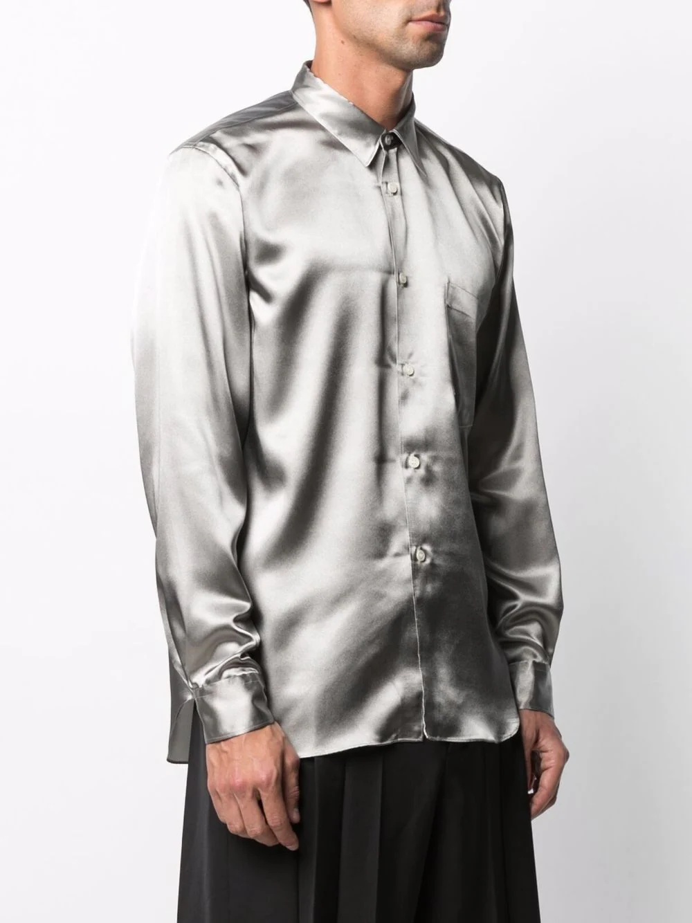 metallic satin shirt - 3