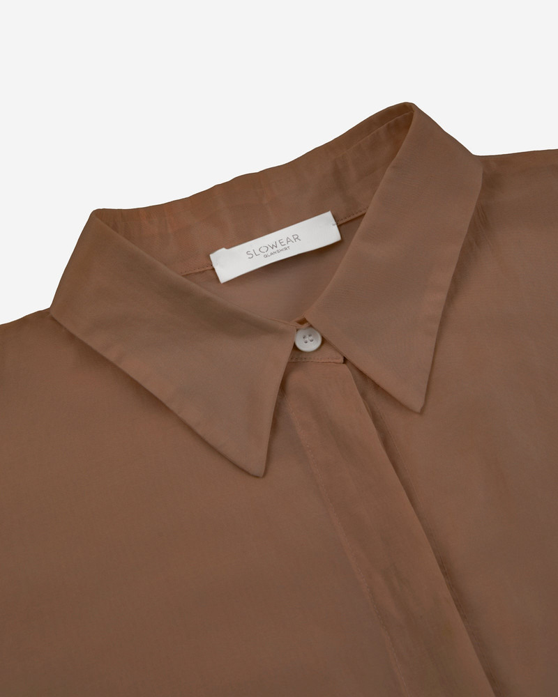 Wide fit shirt in silk and cotton muslin 6