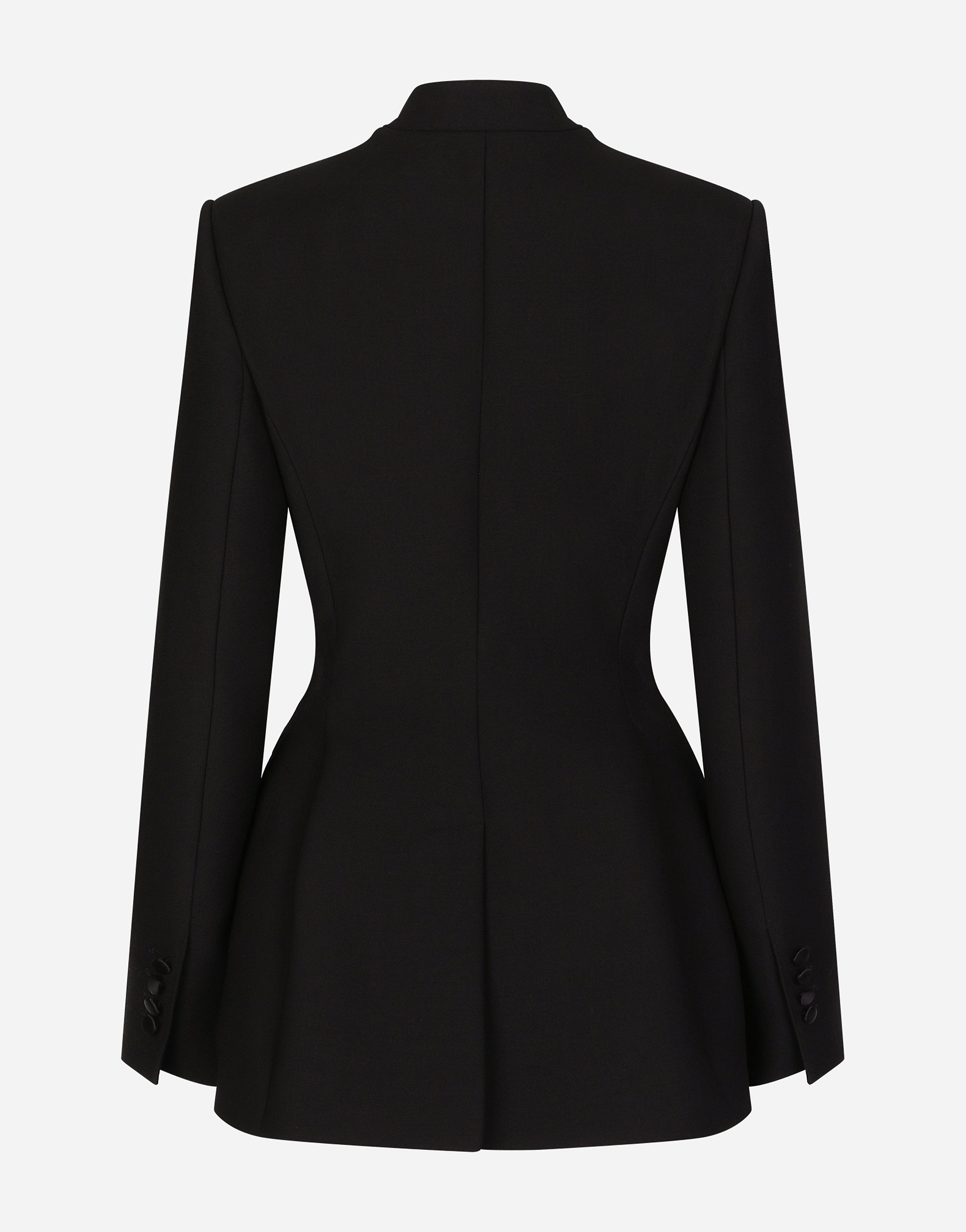 Long single-breasted wool cady Dolce-fit jacket - 2