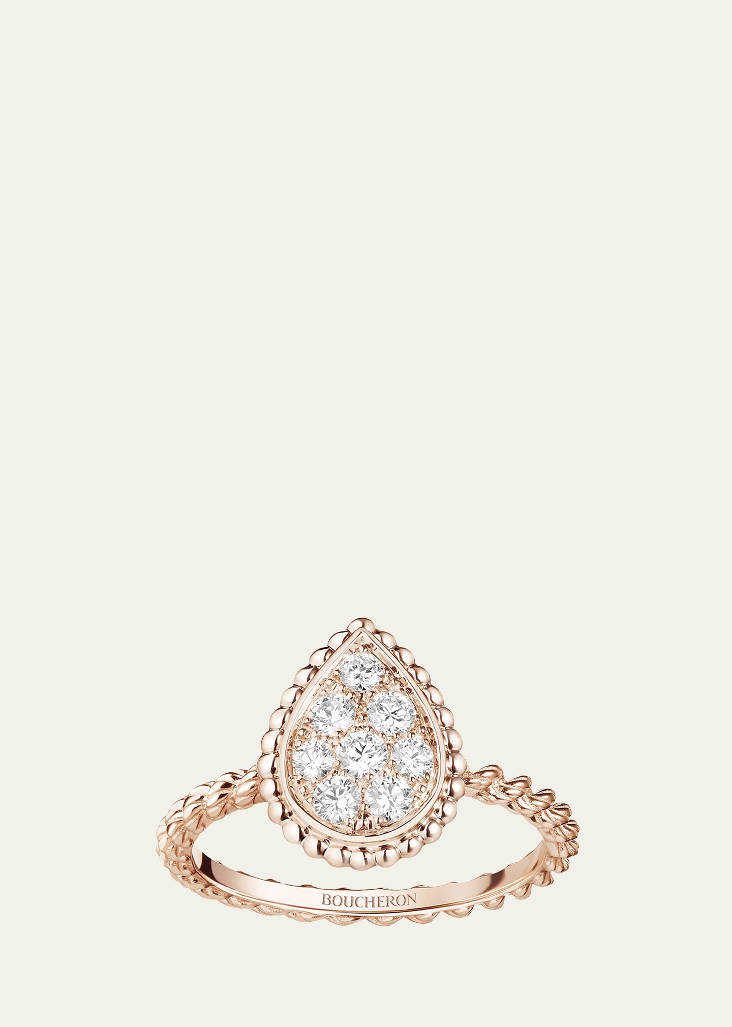 Serpent Boheme Pink Gold Motif Diamond Ring - 1