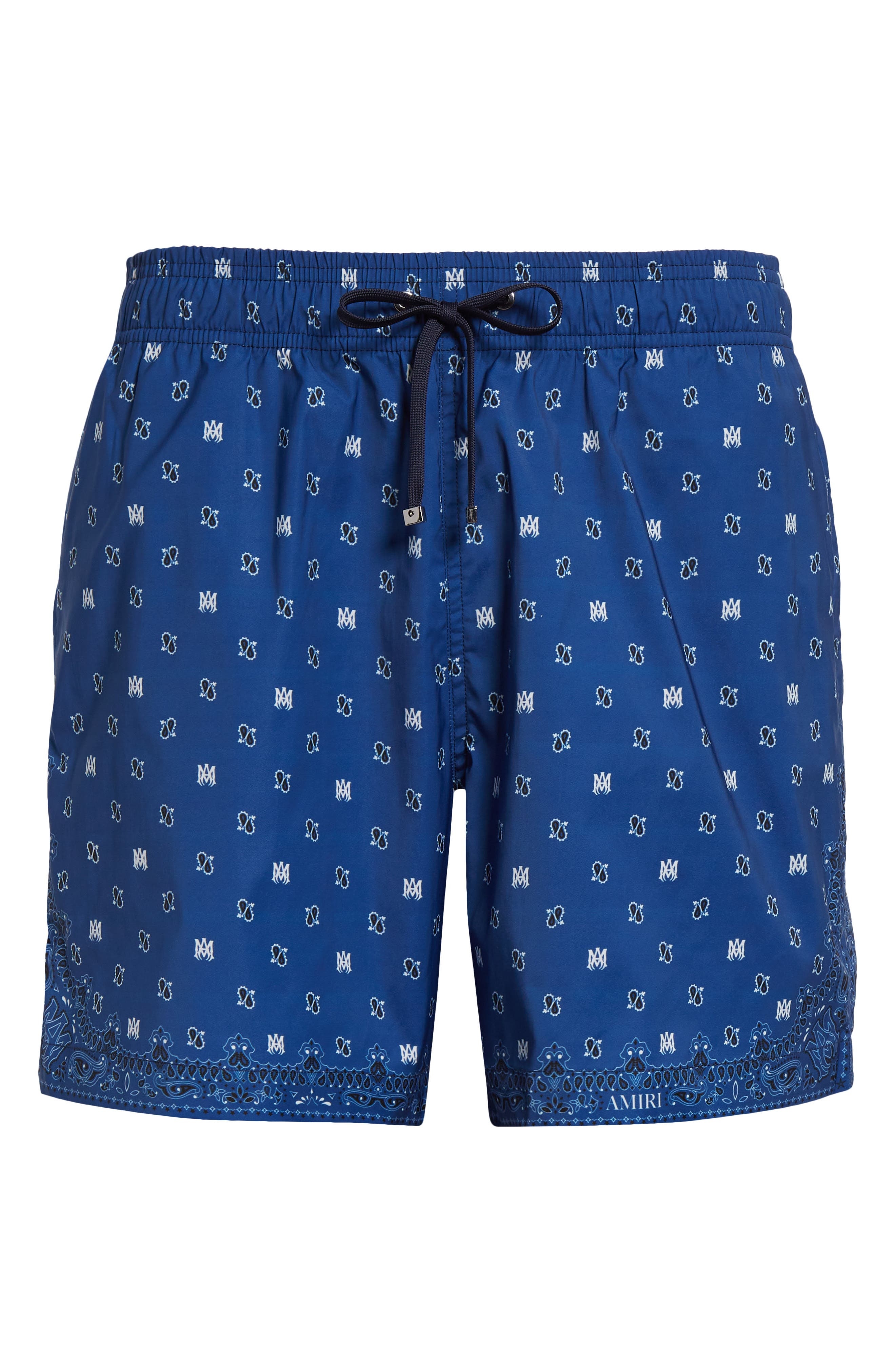 AMIRI Monogram Paisley Swim Trunks in Blue at Nordstrom - 7