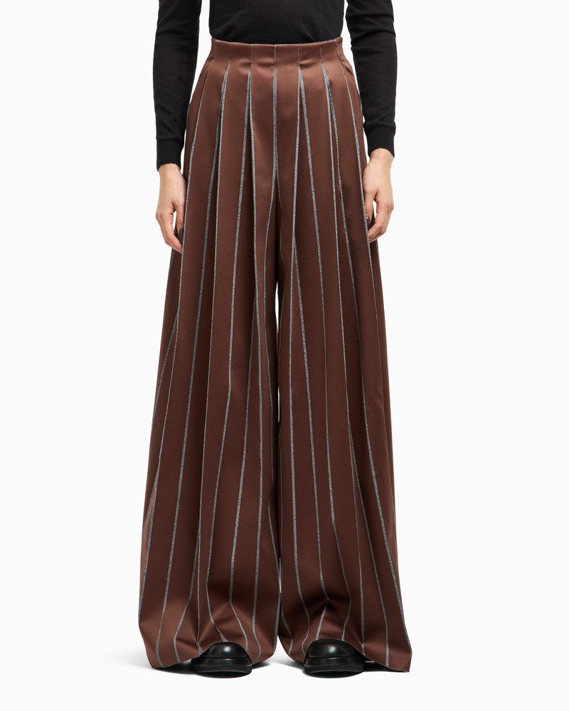 GIORGIO ARMANI WIDE-LEG TROUSERS IN CHINÉ-EFFECT JERSEY outlook