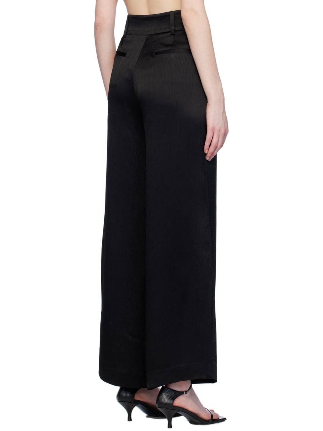 Black Textured Trousers - 3