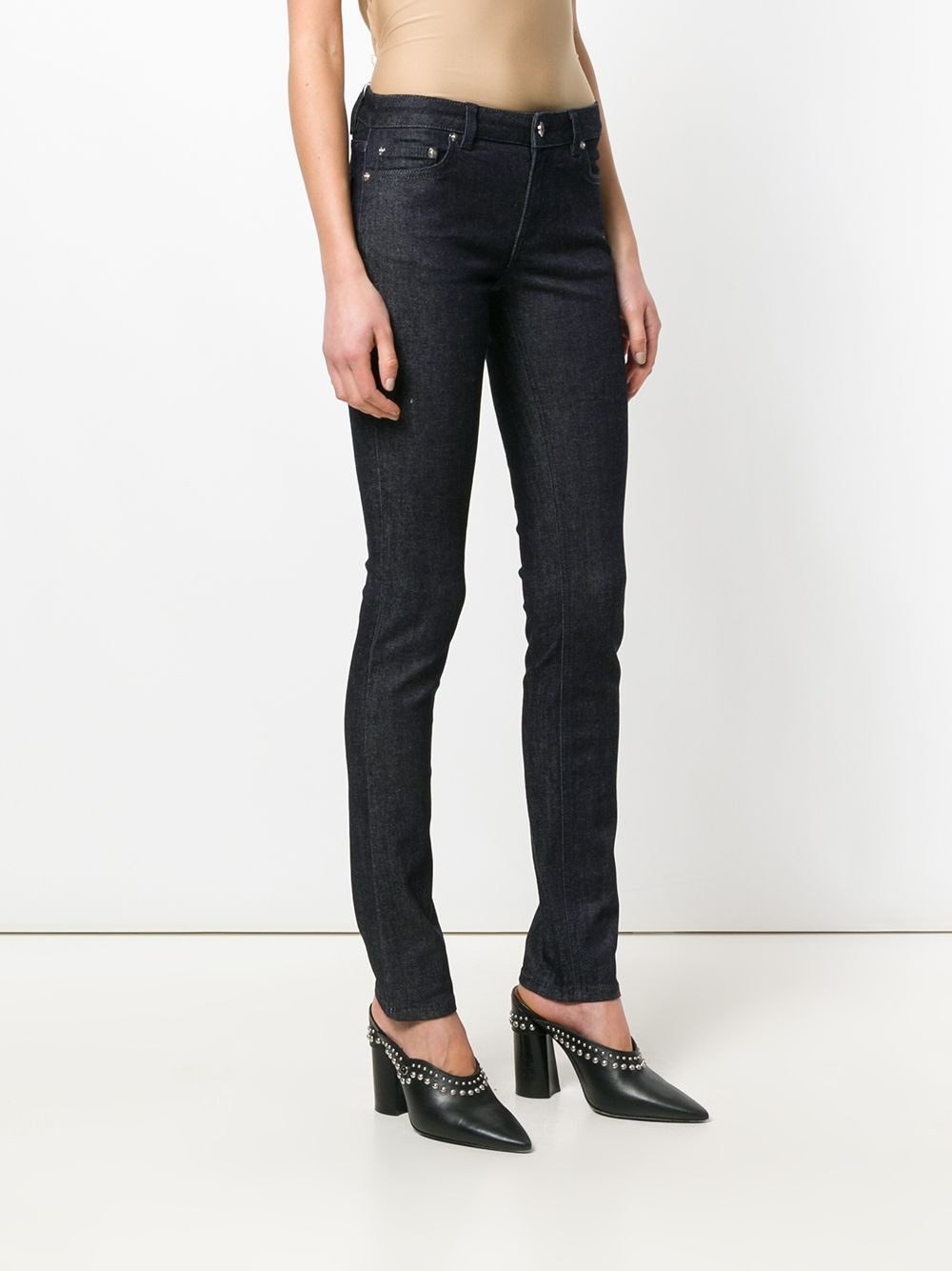 logo-back denim jeans - 3