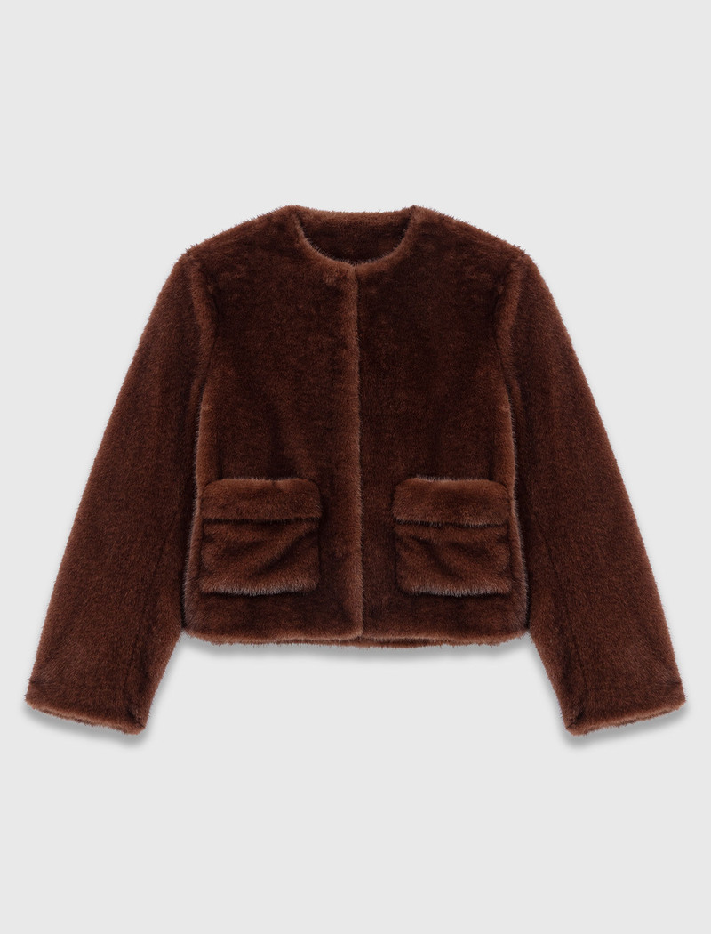 Short faux fur coat 1