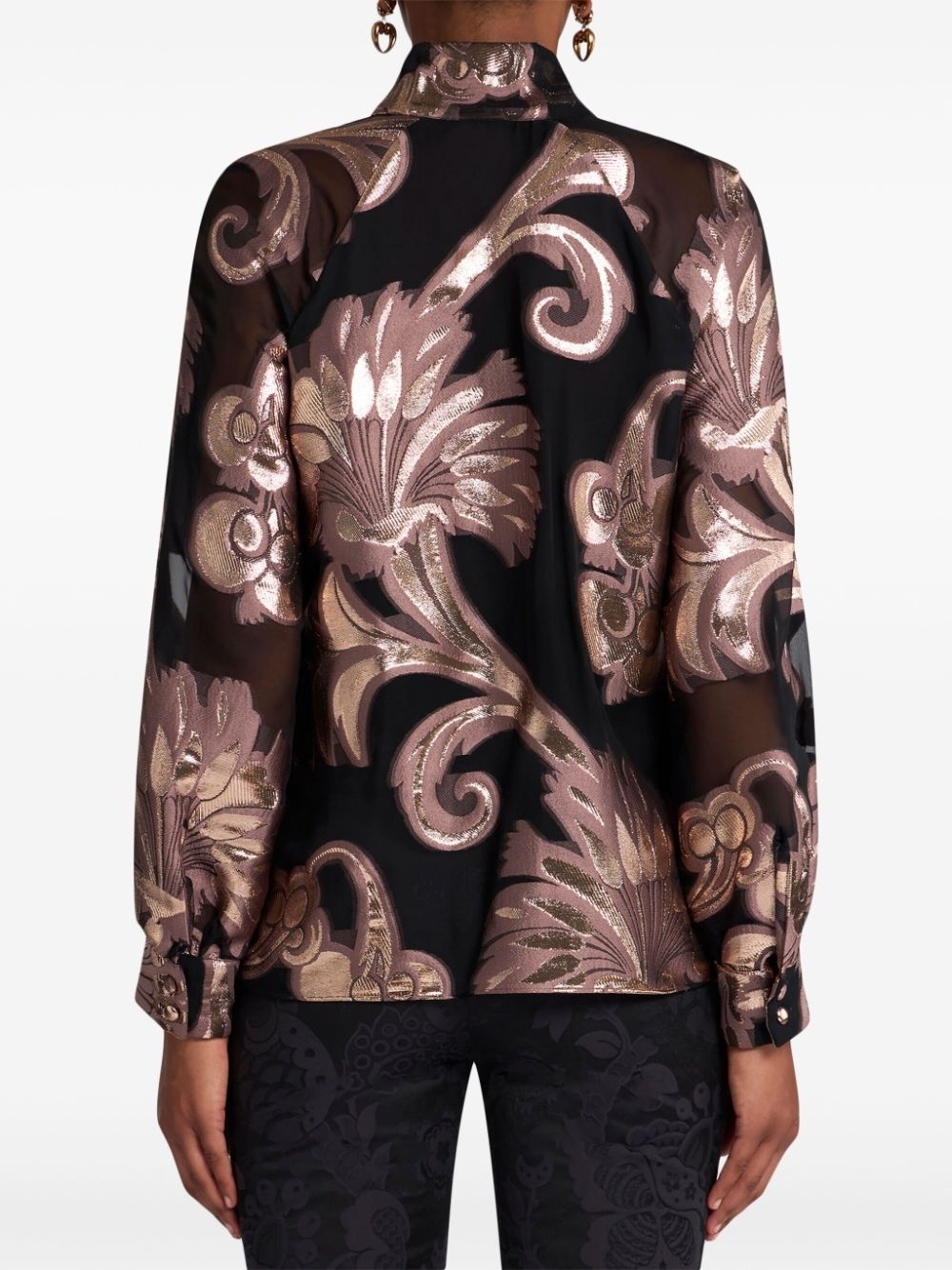 fil-coupé jacquard blouse - 3
