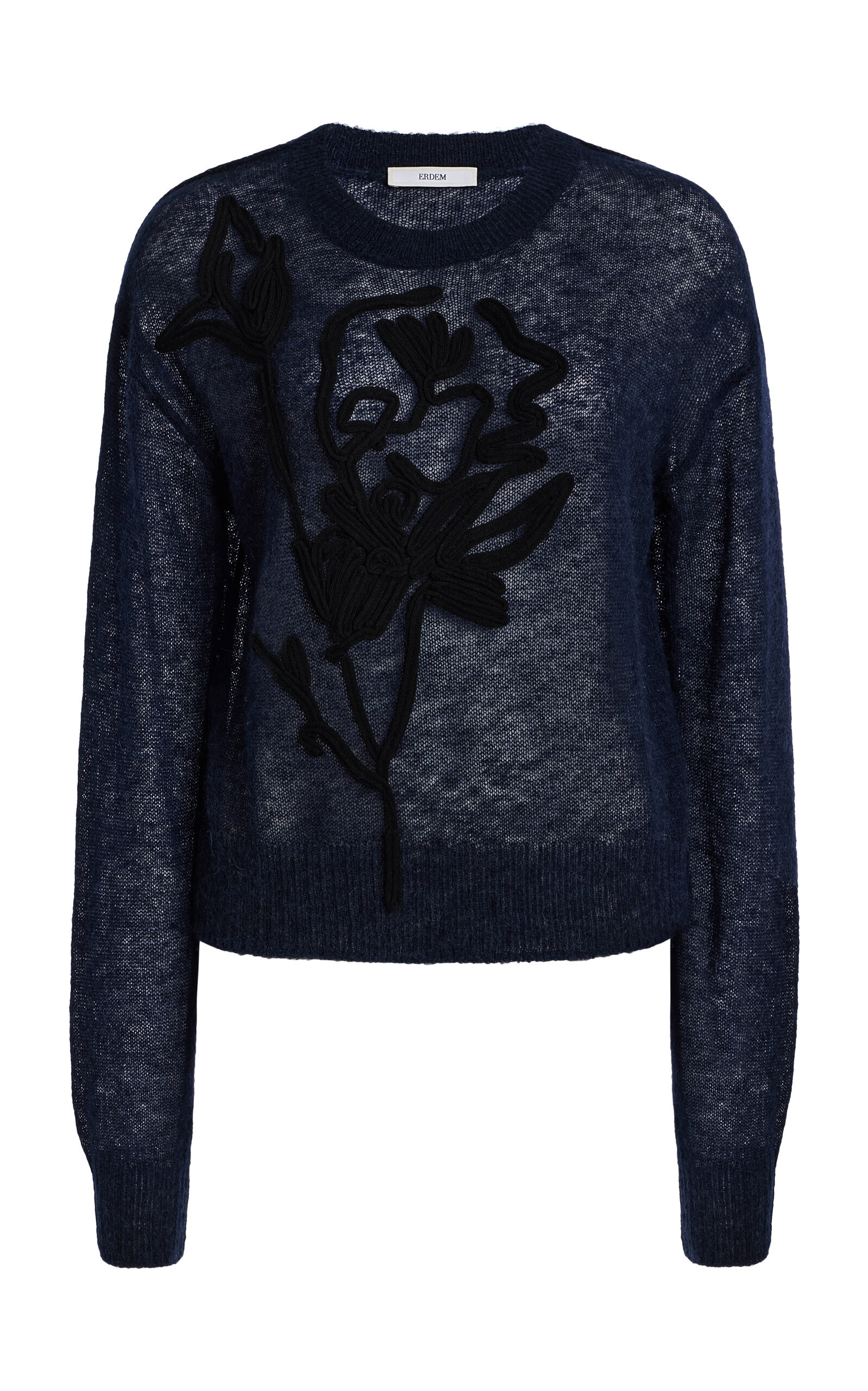 Knit Embroidered Sweater navy - 1