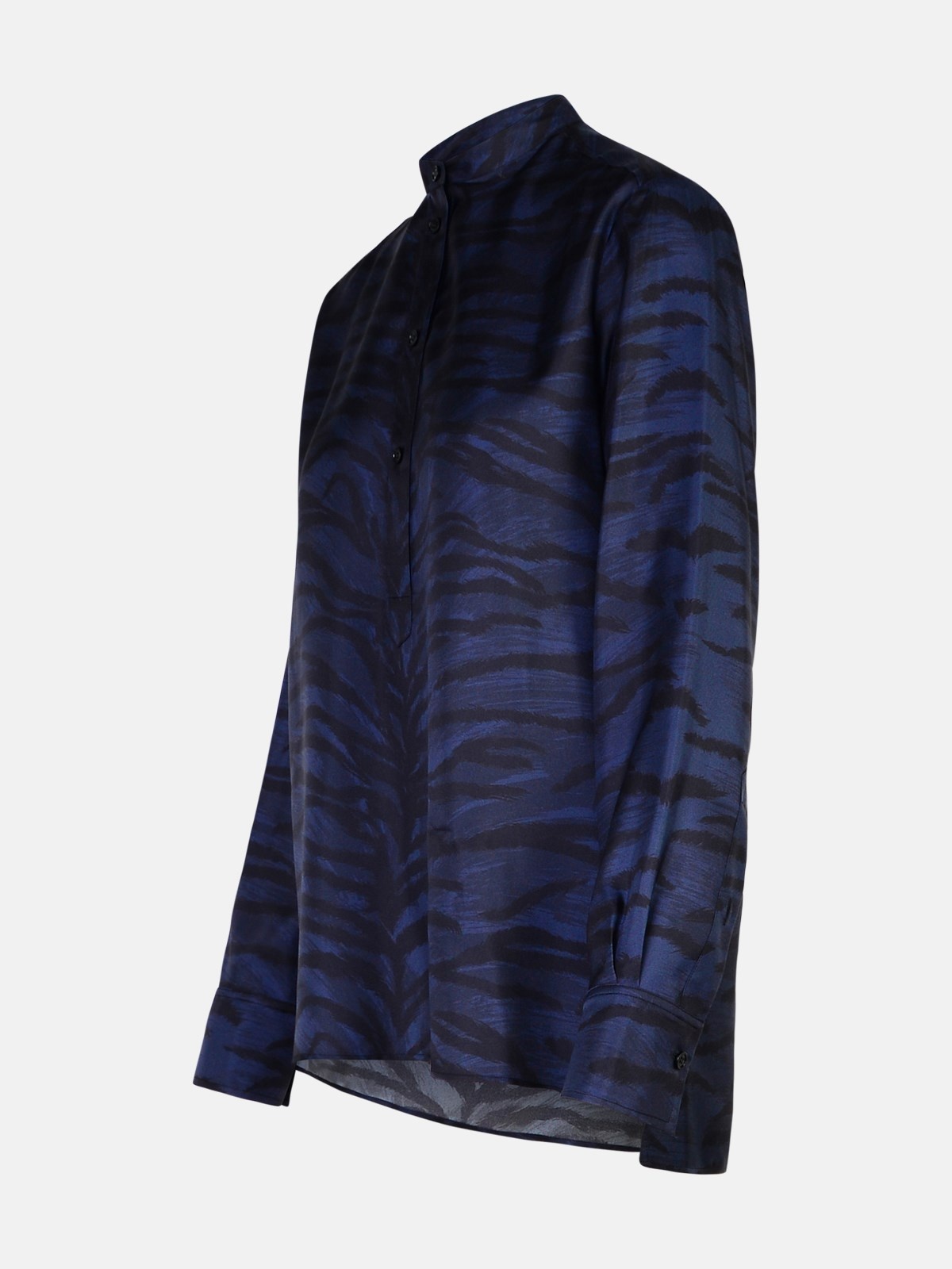 'STELLA MCCARTNEY' SHIRT WITH BRINDLE PRINT IN BLUE AND BLACK SILK - 2