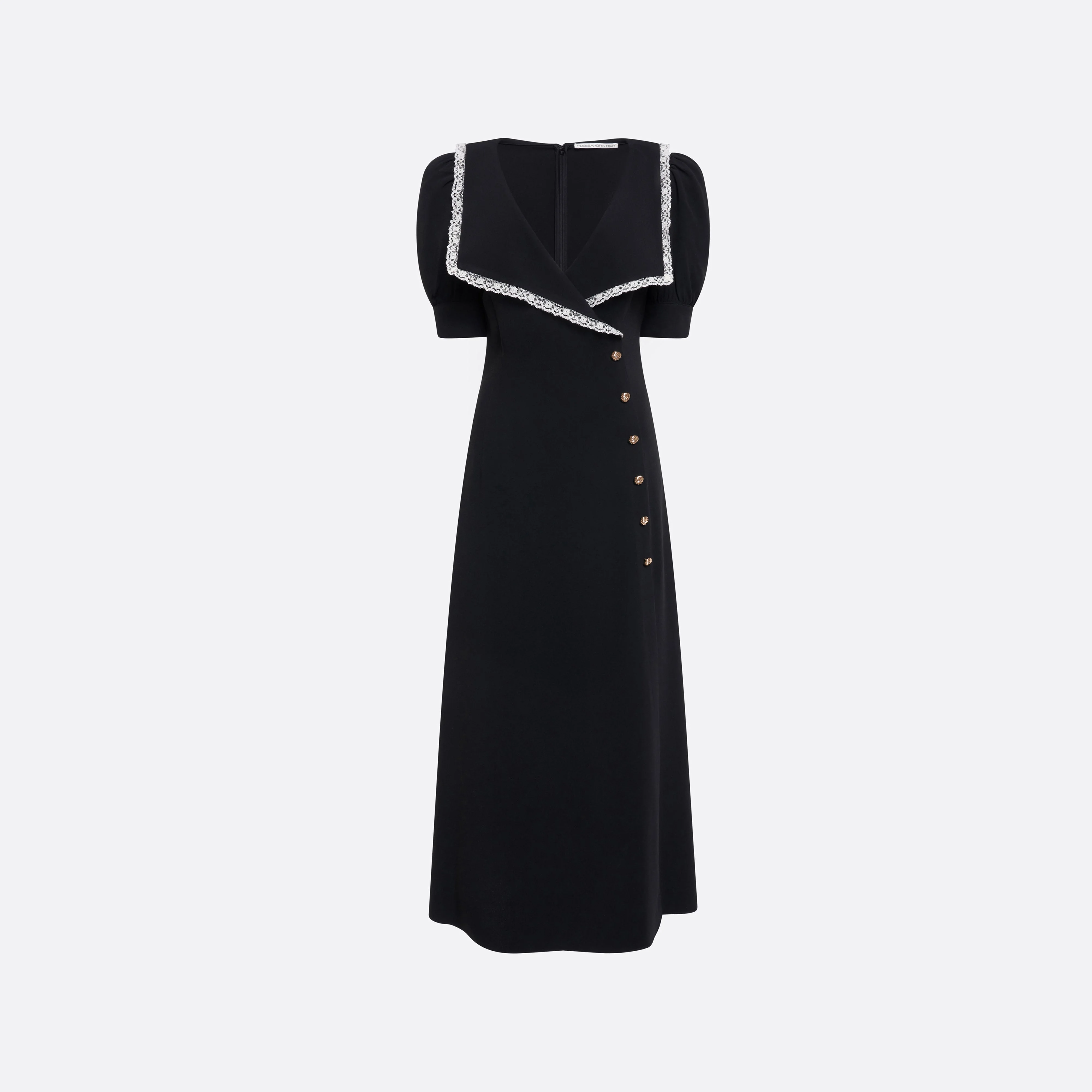 CADY MIDI DRESS WITH LACE TRIM - 1