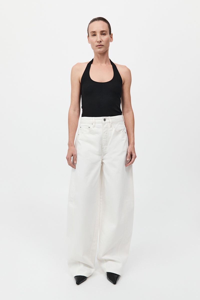 Mid Rise Balloon Jeans - White 2
