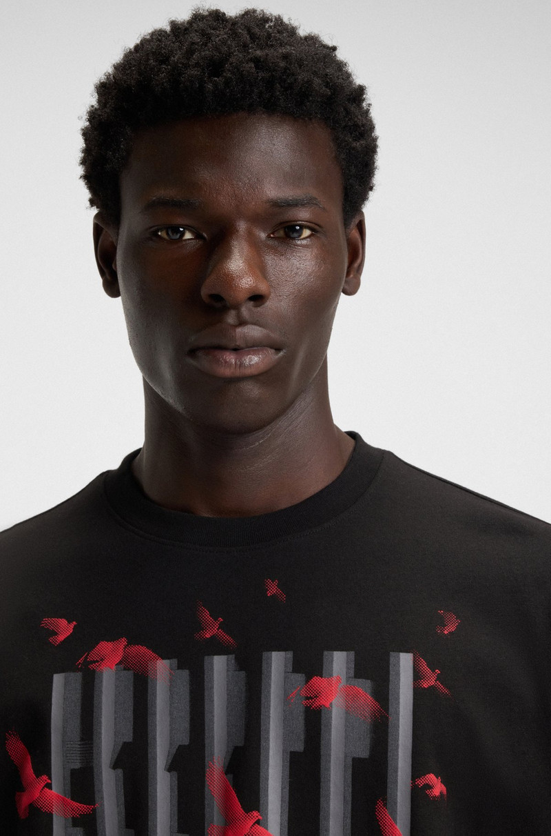 COTTON-JERSEY T-SHIRT WITH BIRD ARTWORK 3