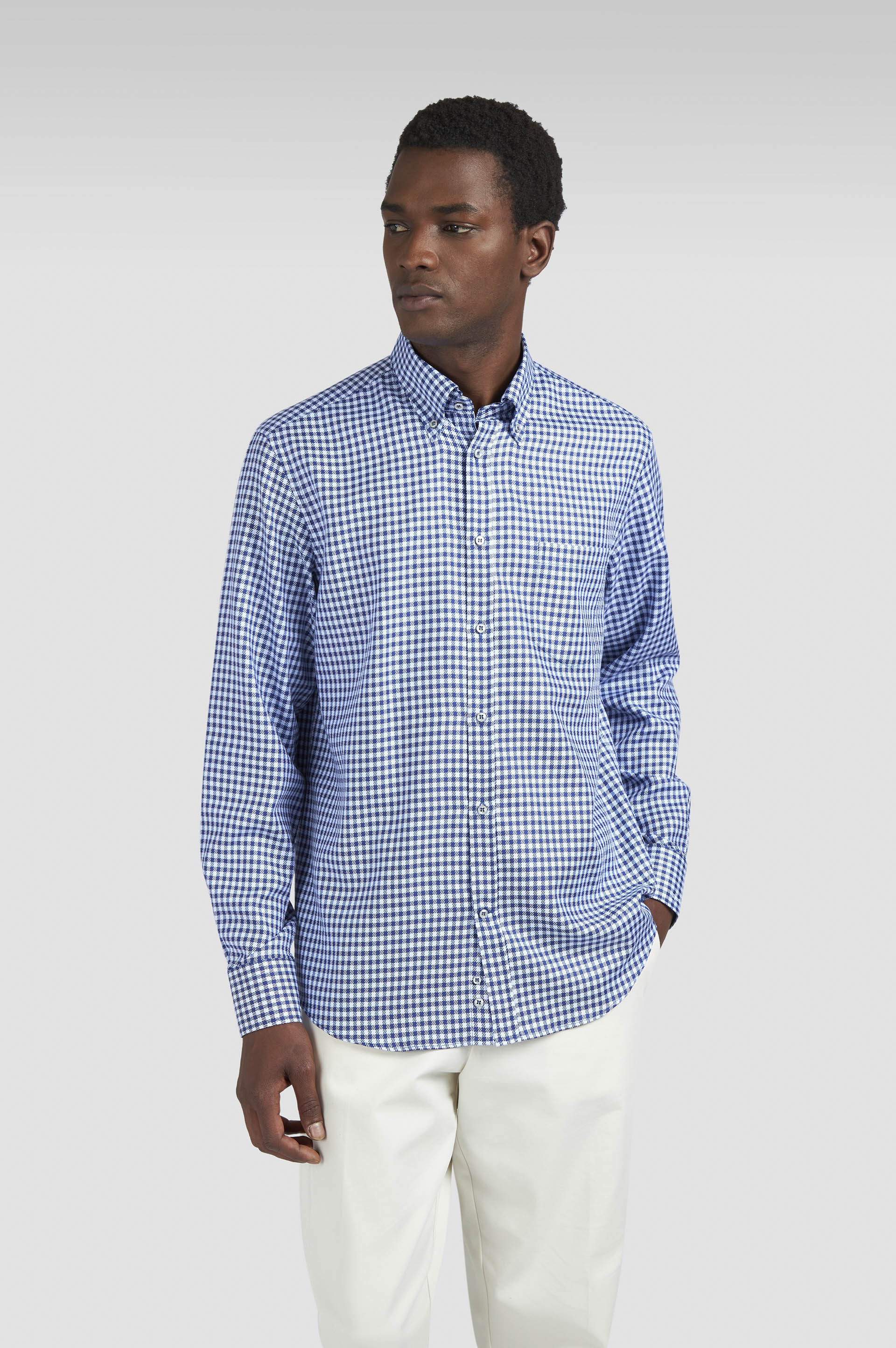 COTTON SHIRT WITH CHECKERED PATTERN - 6