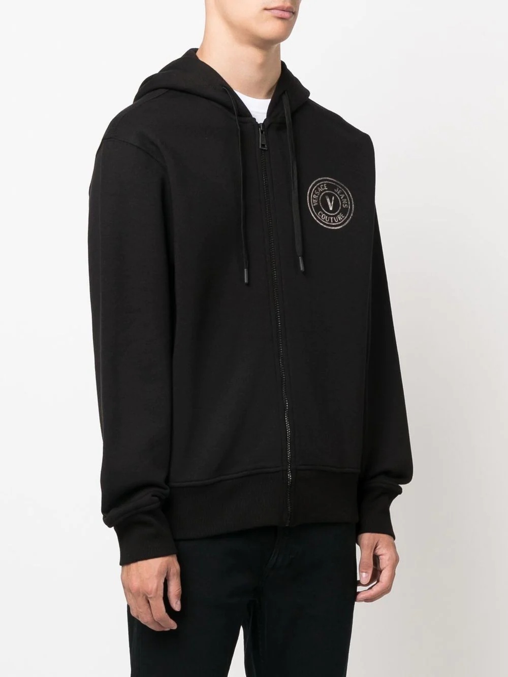 logo-print zipped hoodie - 3