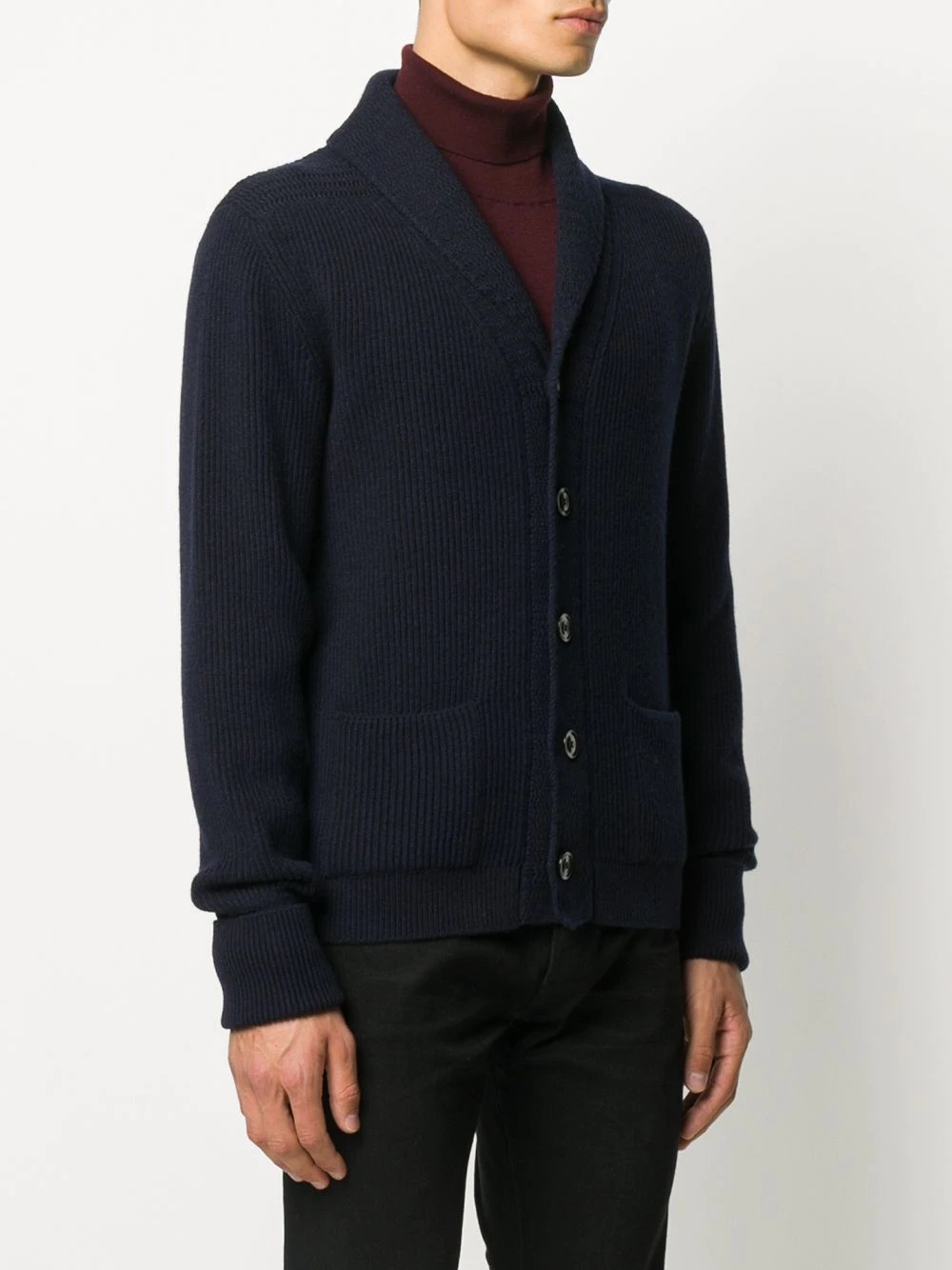 button-up cashmere jacket - 3