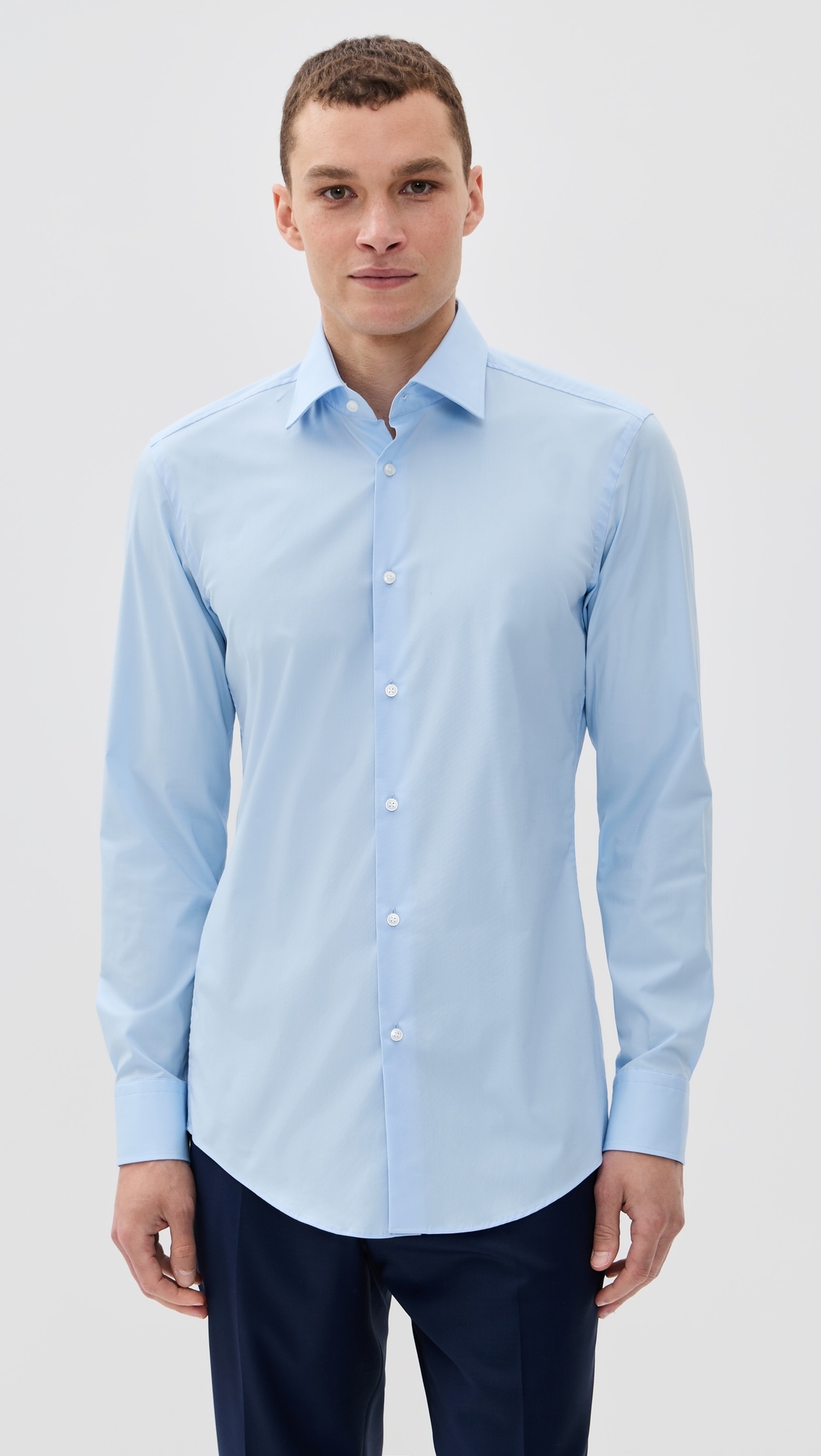 Slim Fit Easy Iron Cotton Poplin Dress Shirt - 6