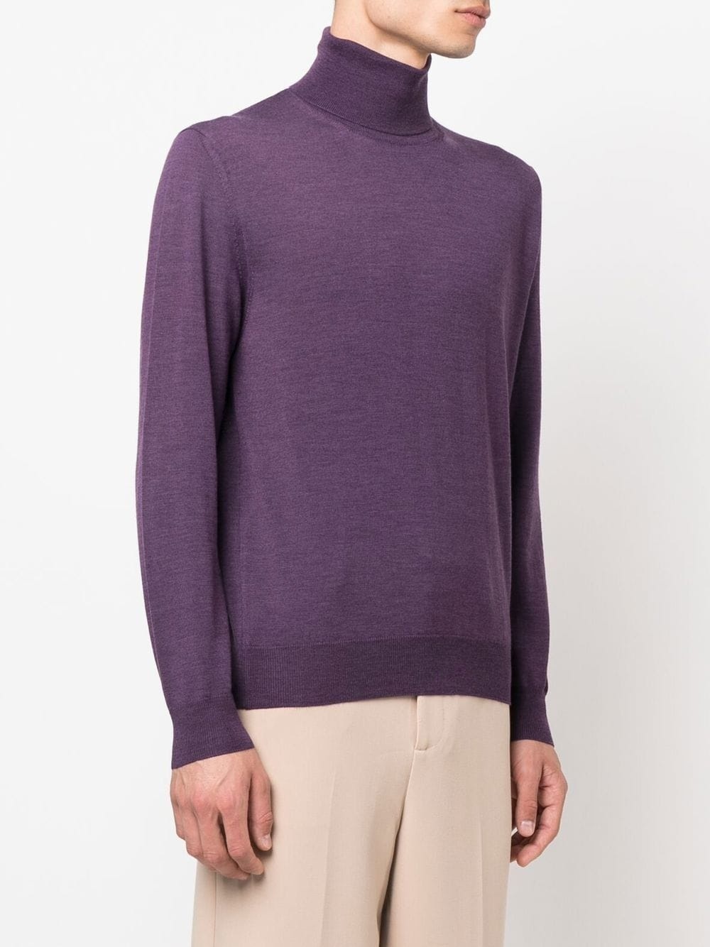 roll neck long-sleeved sweater - 3