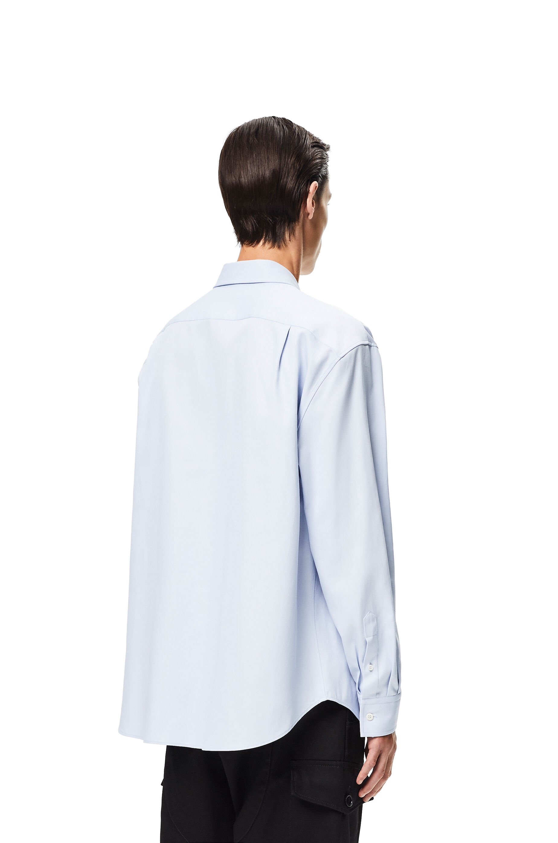 Anagram embroidered oversize shirt in cotton - 4