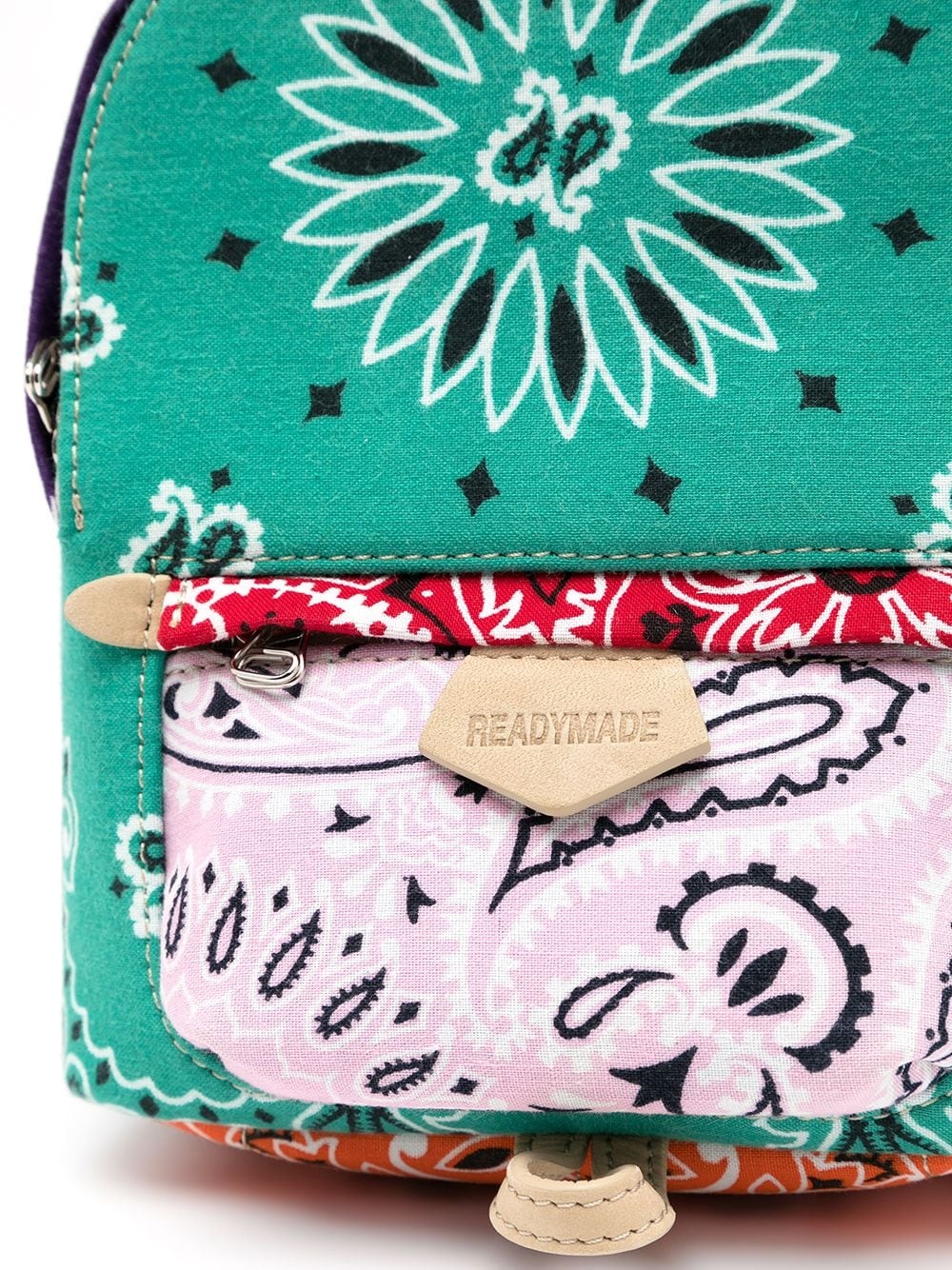 color-block paisley small backpack - 4