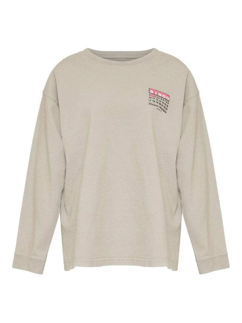 Numbers-print long-sleeve T-shirt 1