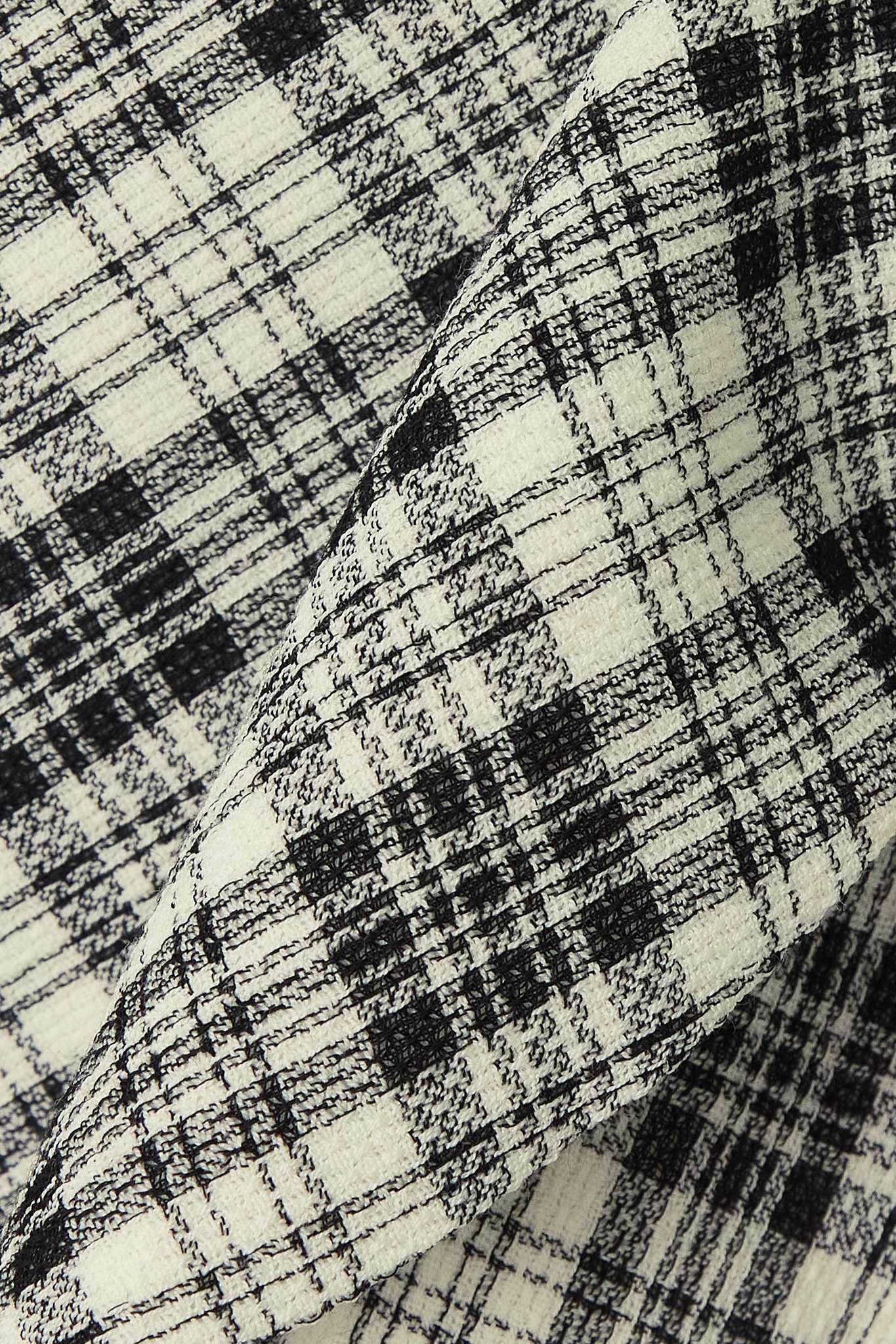 Wrap-effect Prince of Wales checked wool mini skirt - 5