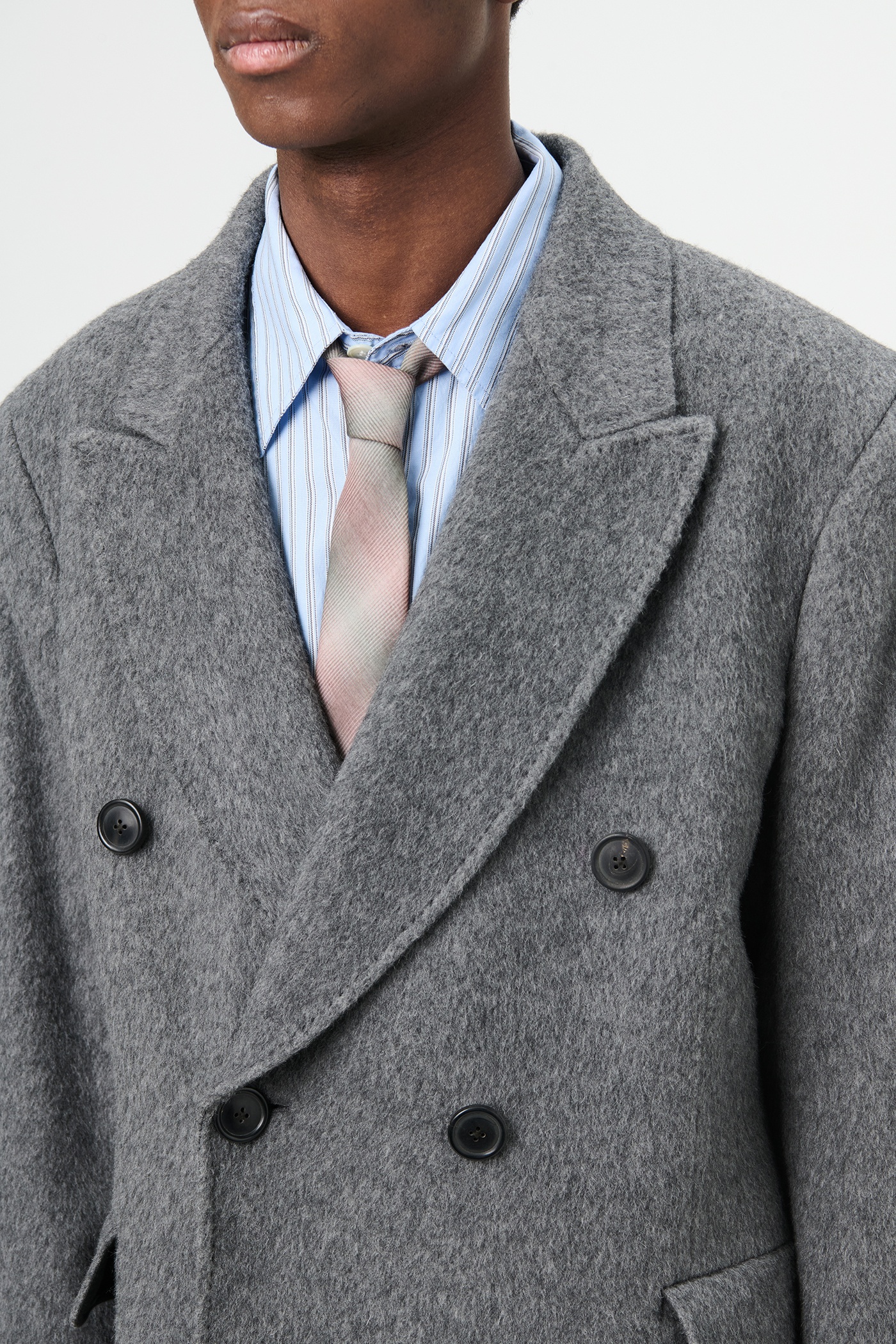Whale Coat Island Grey Hairy Mohair - 3