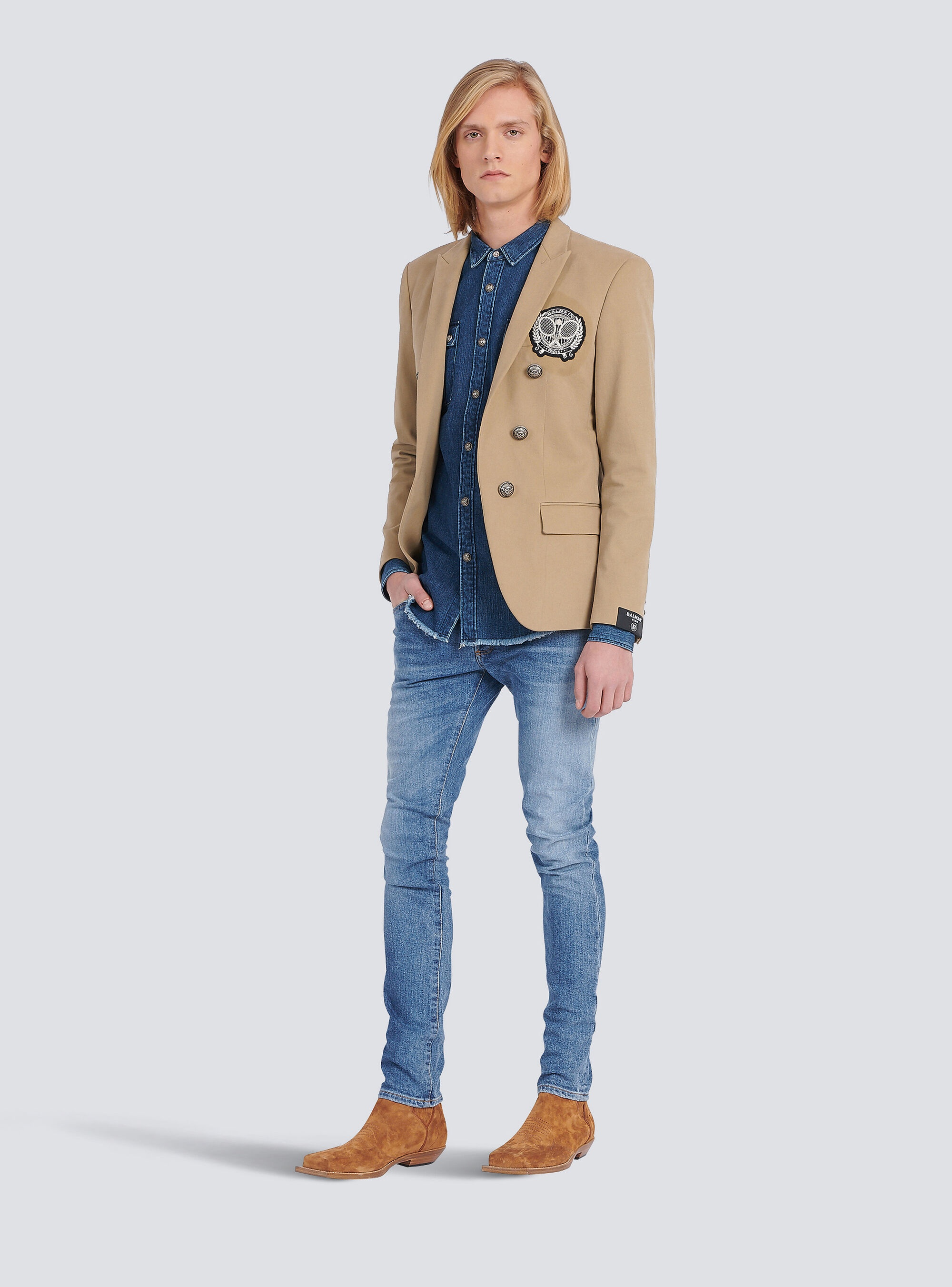 Shirt with small embossed Balmain logo - 2
