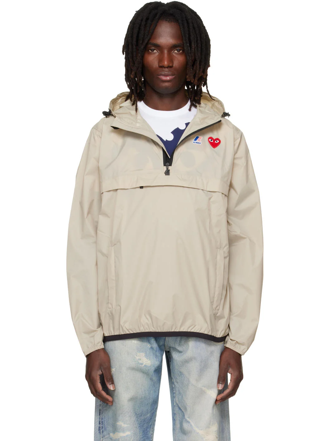 Beige K-Way Edition Half Zip Jacket - 1