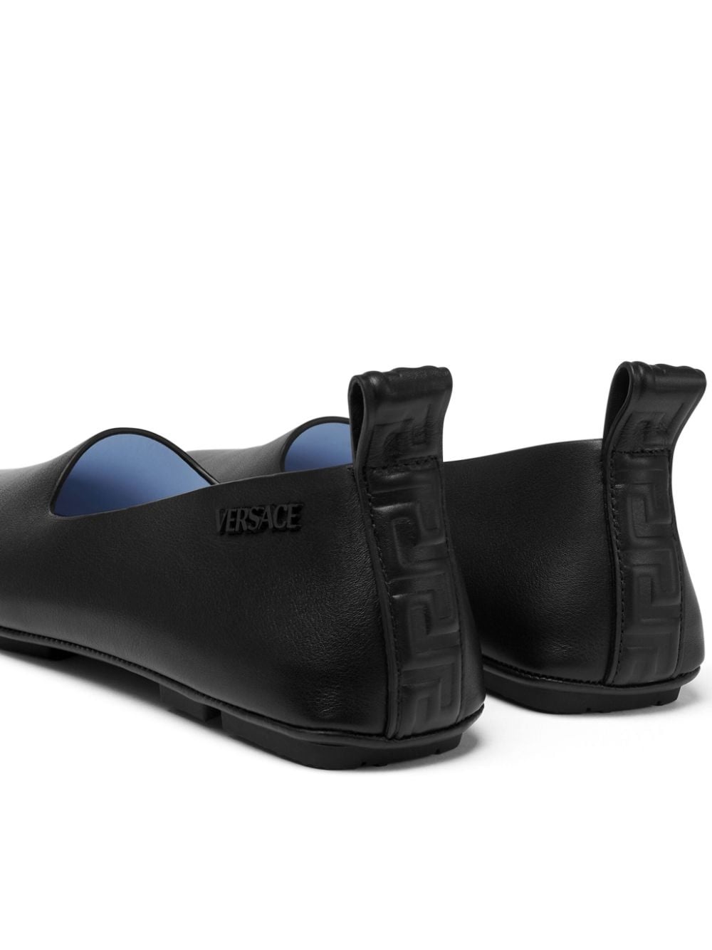 logo-embossed leather slippers - 3