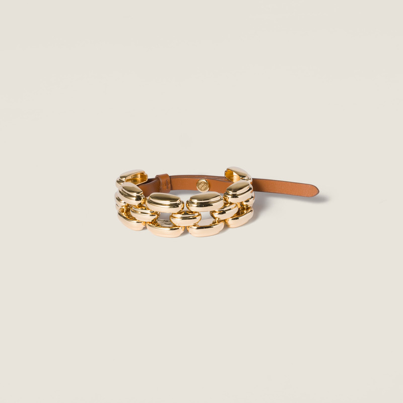 Metal and leather bracelet 1